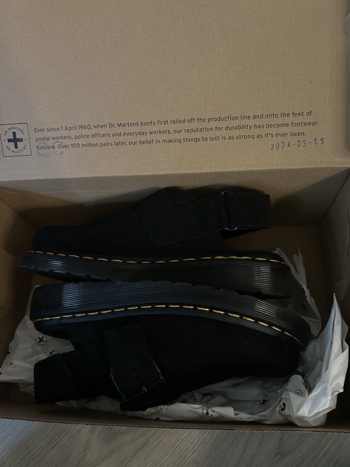 Dr. Martens Jorge II Women’s Black Suede Mule Buckle Cushioned US 5 EU 36