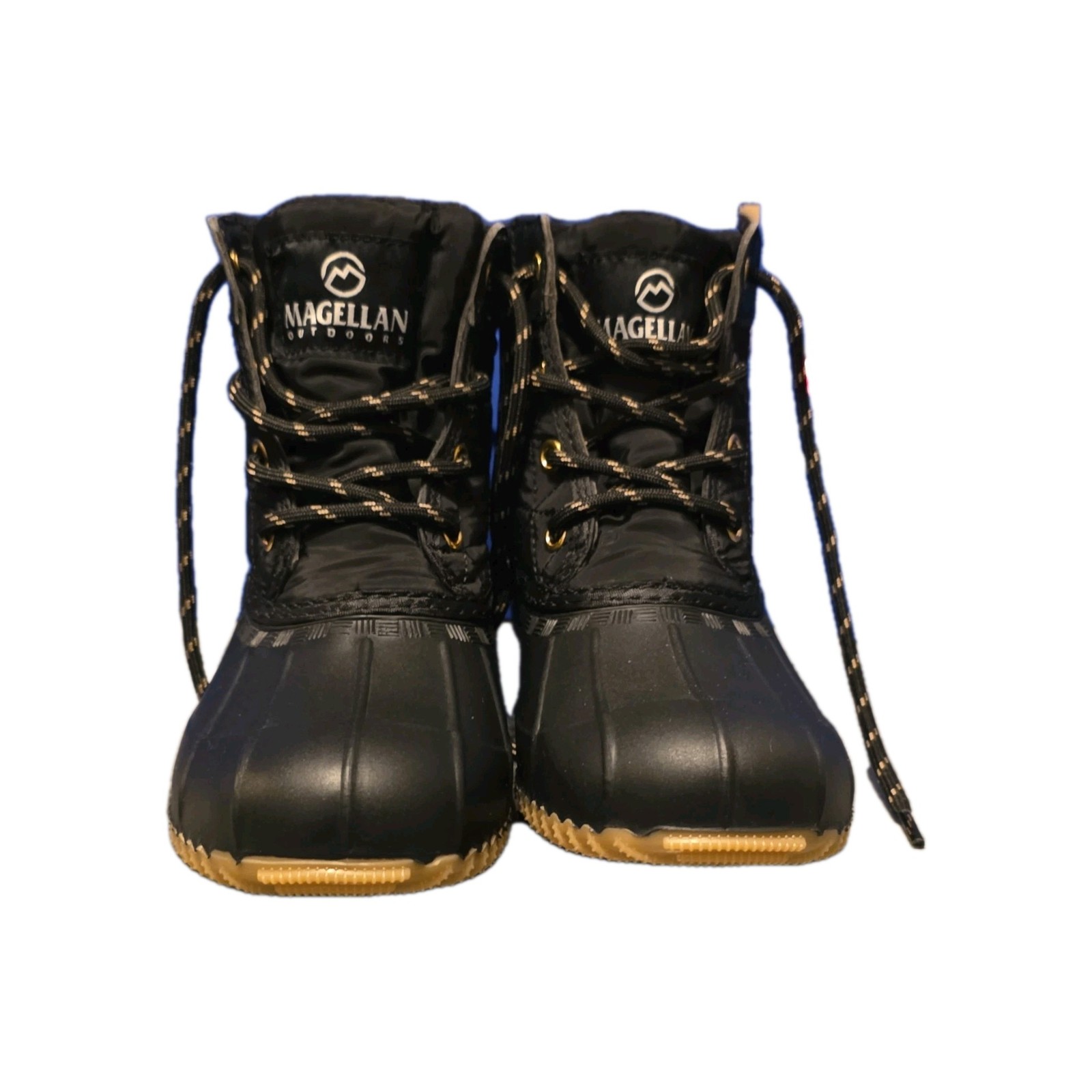 Magellan Outdoors Women’s Quilted Lace Up Boots Black Textile Size 7 177851