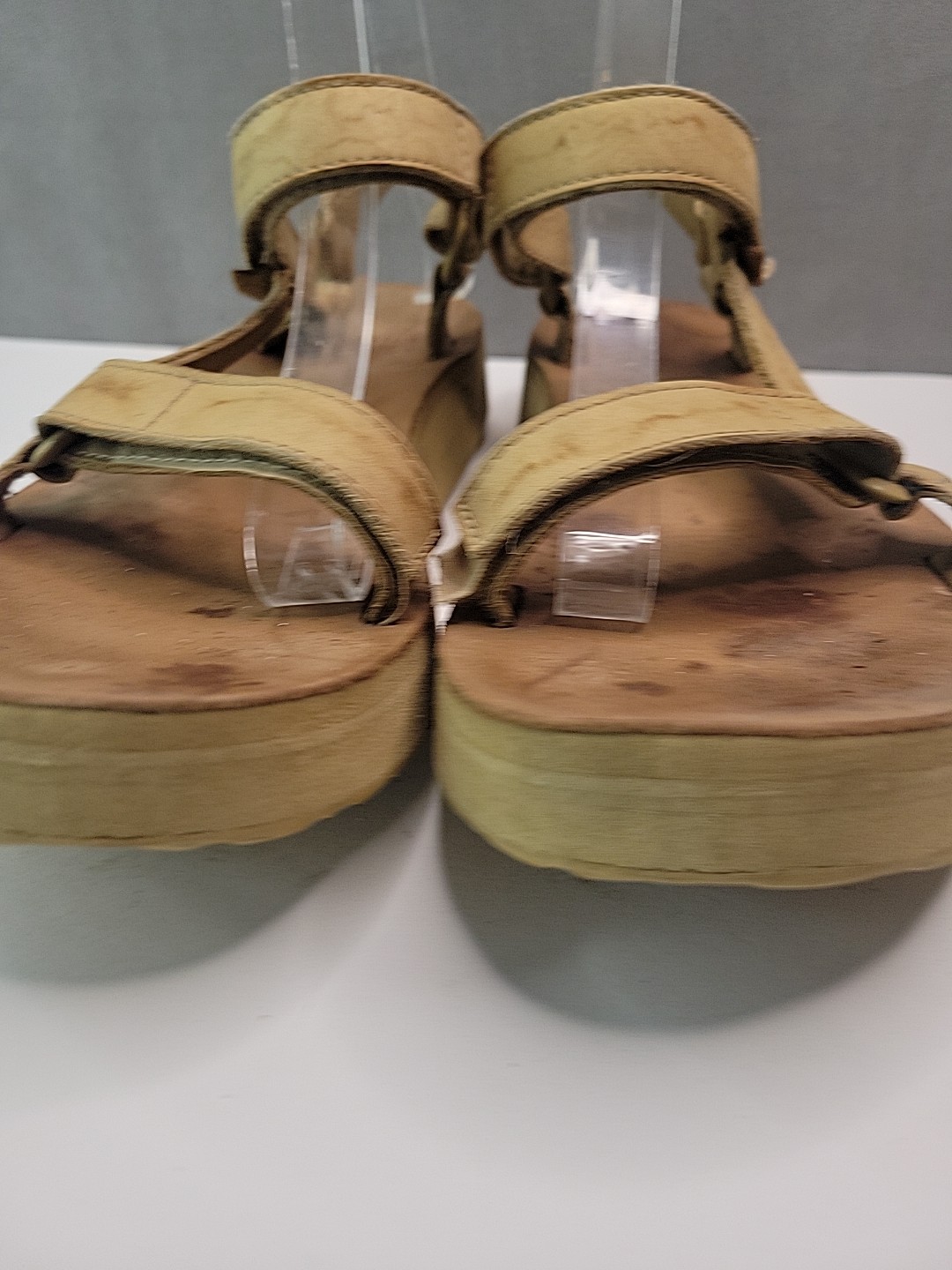 Teva Leather Midform Universal Tan Strappy Sandals Comfort Hiking Womens Size 9