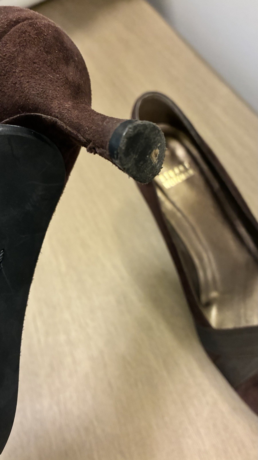 Stuart Weitzman Women’s Brown Suede Pumps 8B non slip