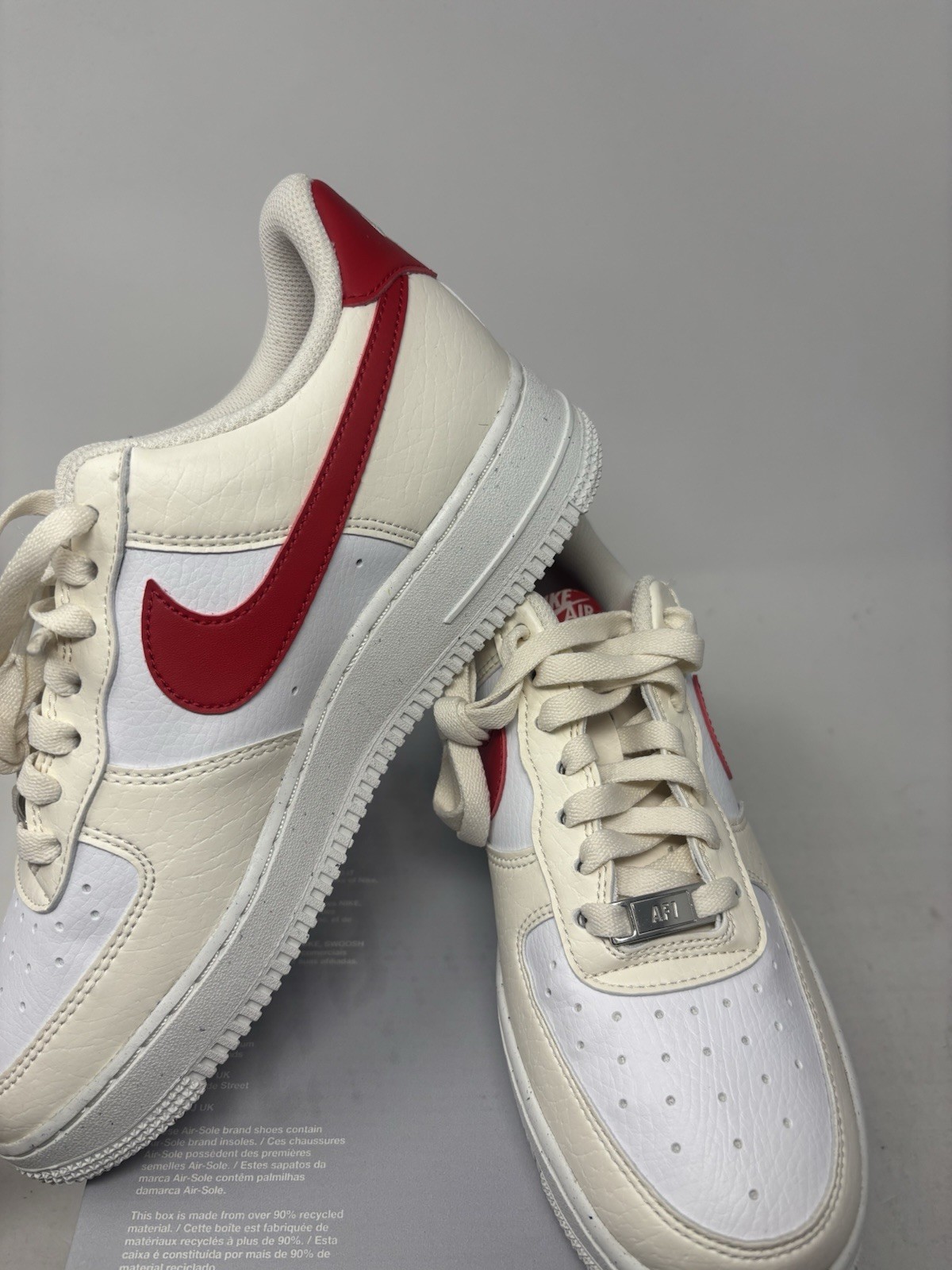 Nike Air Force 1 ‘07 Next Nature Ivory Red White DC9486-109 Women’s Size 7.5
