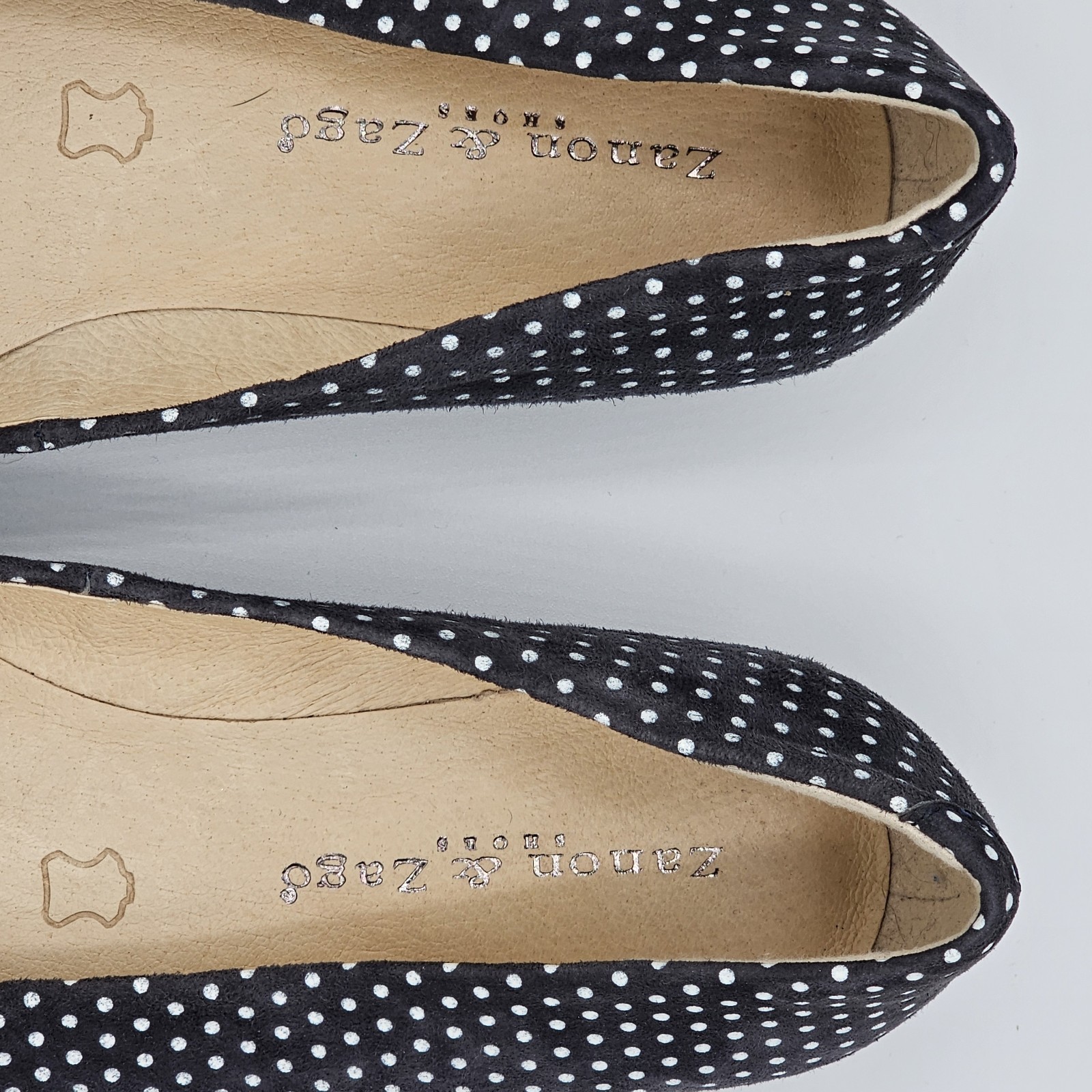 Zanon & Zago Women’s Black White Polka Dot Leather Ballet Flats EU 36 / US 5–5½