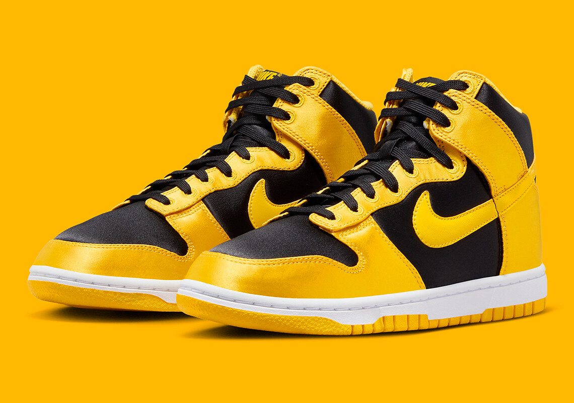 Women’s Nike Dunk High Satin Goldenrod Varsity Maize Black Nby FN4216-001 sz 10