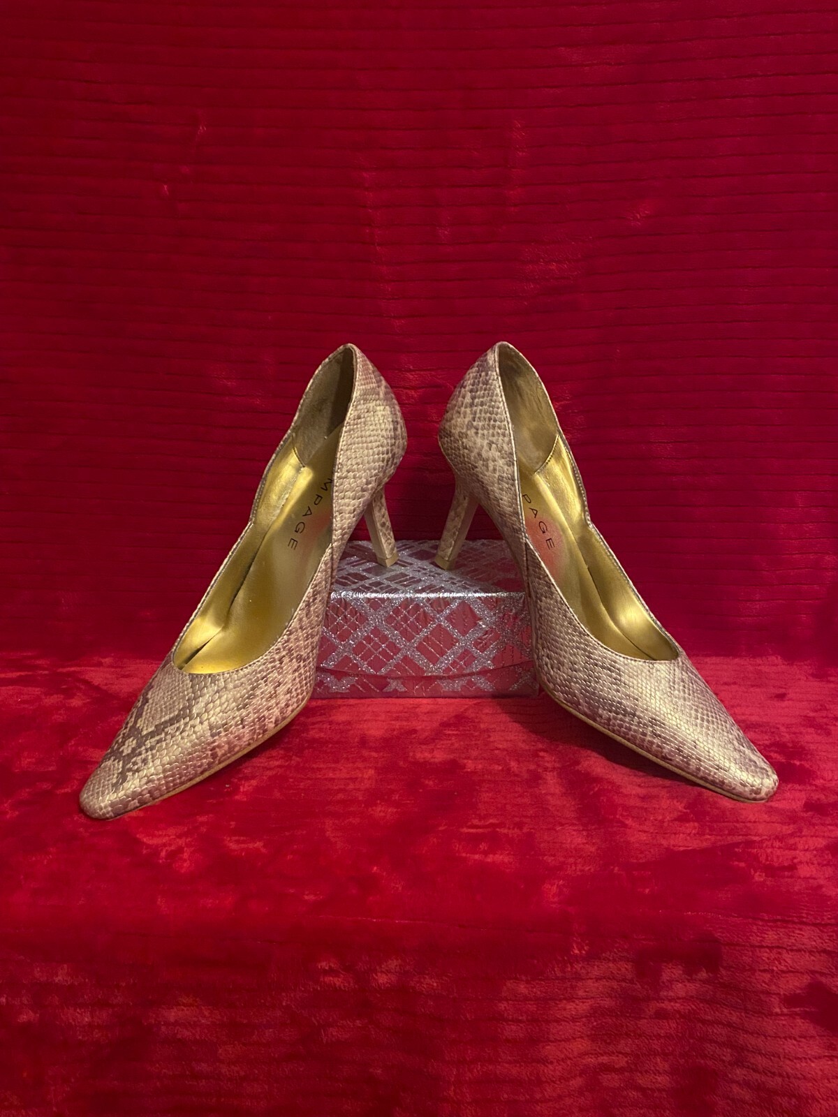 Rampage – Size 7.5 – Pumps – Gold – Heel height 3.25″