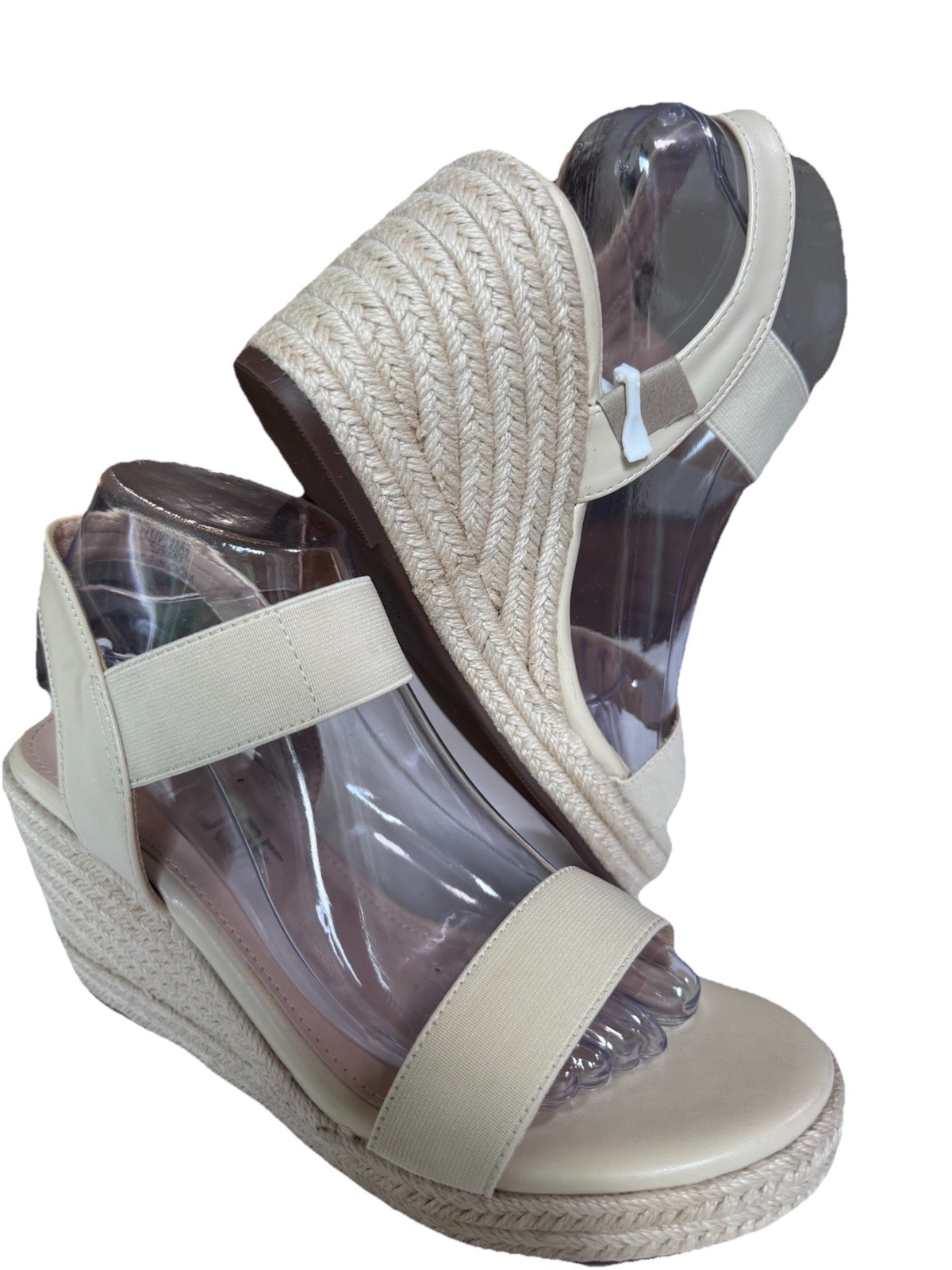 Vepose Beige Platform Wedge Espadrilles Open Toe Sandals Women’s Size 8.5 New