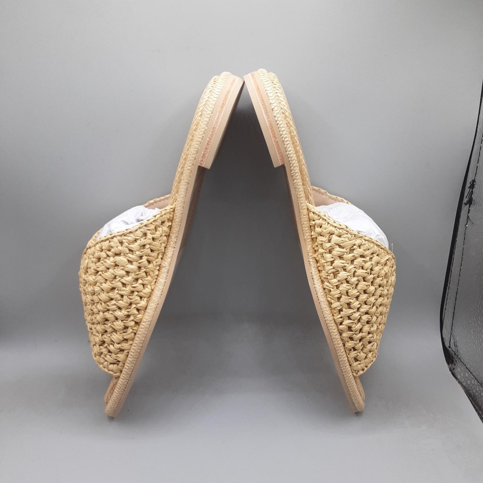 Dolce Vita Buckle Slide Sandals Alonzo Natural Women’s 7.5M Beige Raffia A298