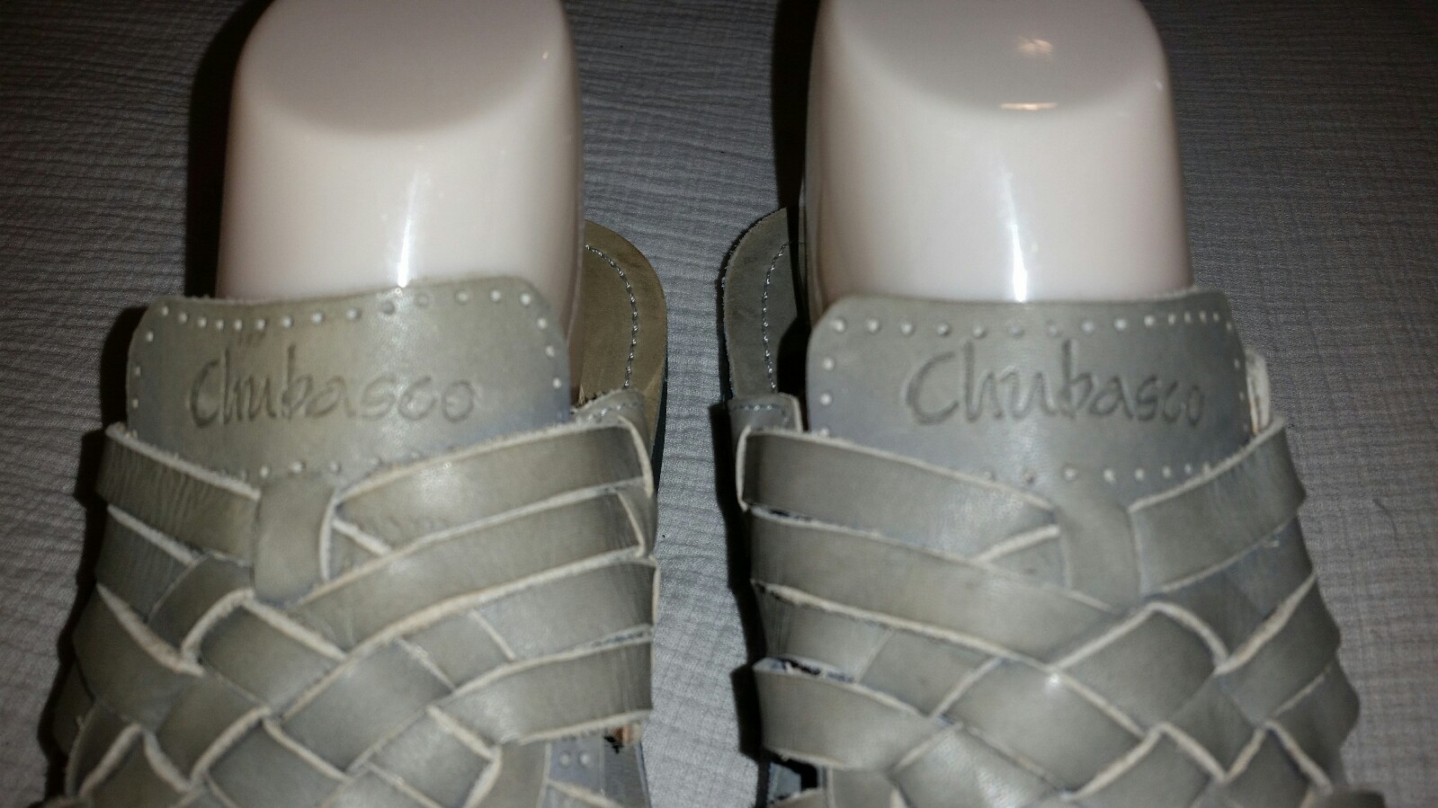 Gray Leather Sandals Strappy Woven Slip On CHUBASCO Mens 5 Womens 7 Unisex