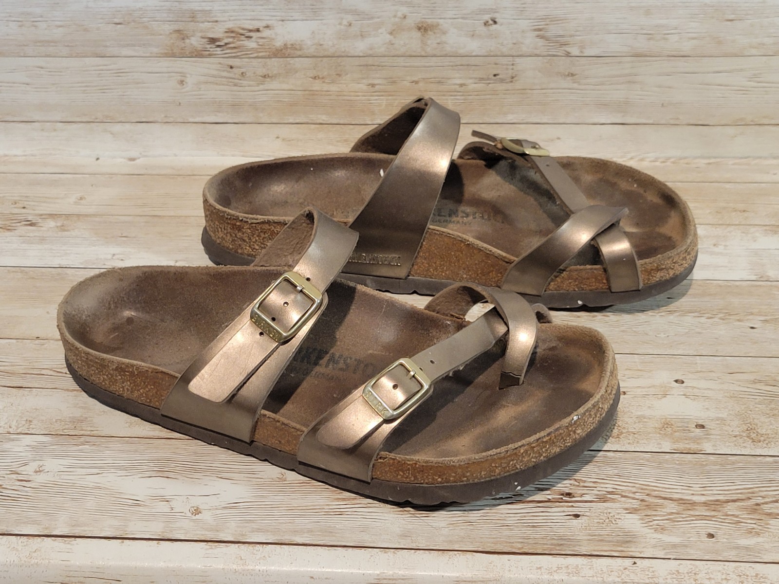 Birkenstock Mayari Metallic Bronze Leather Sandals Women’s US 7 EU 37