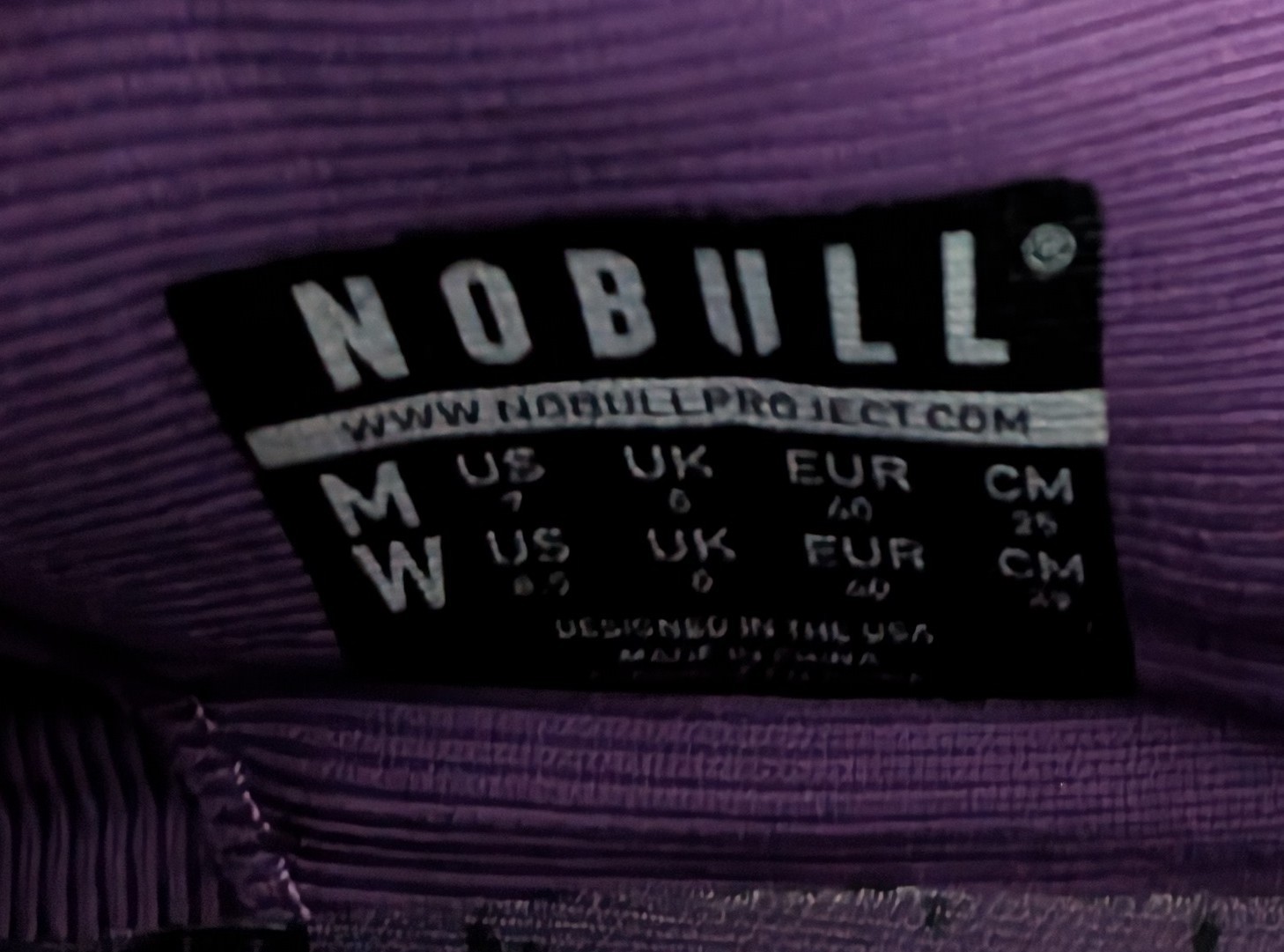 Nobull Unisex Trainers Workout Shoes Camo Purple Women 8.5 Men 7