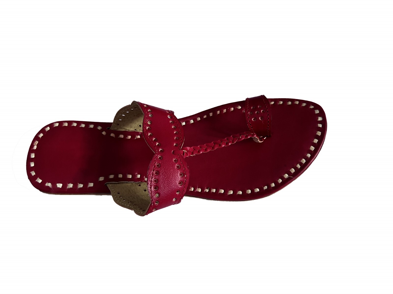 Womens Genuine Red Leather Daily Wear Casual Dress Sandals Slippers Girls Shoe