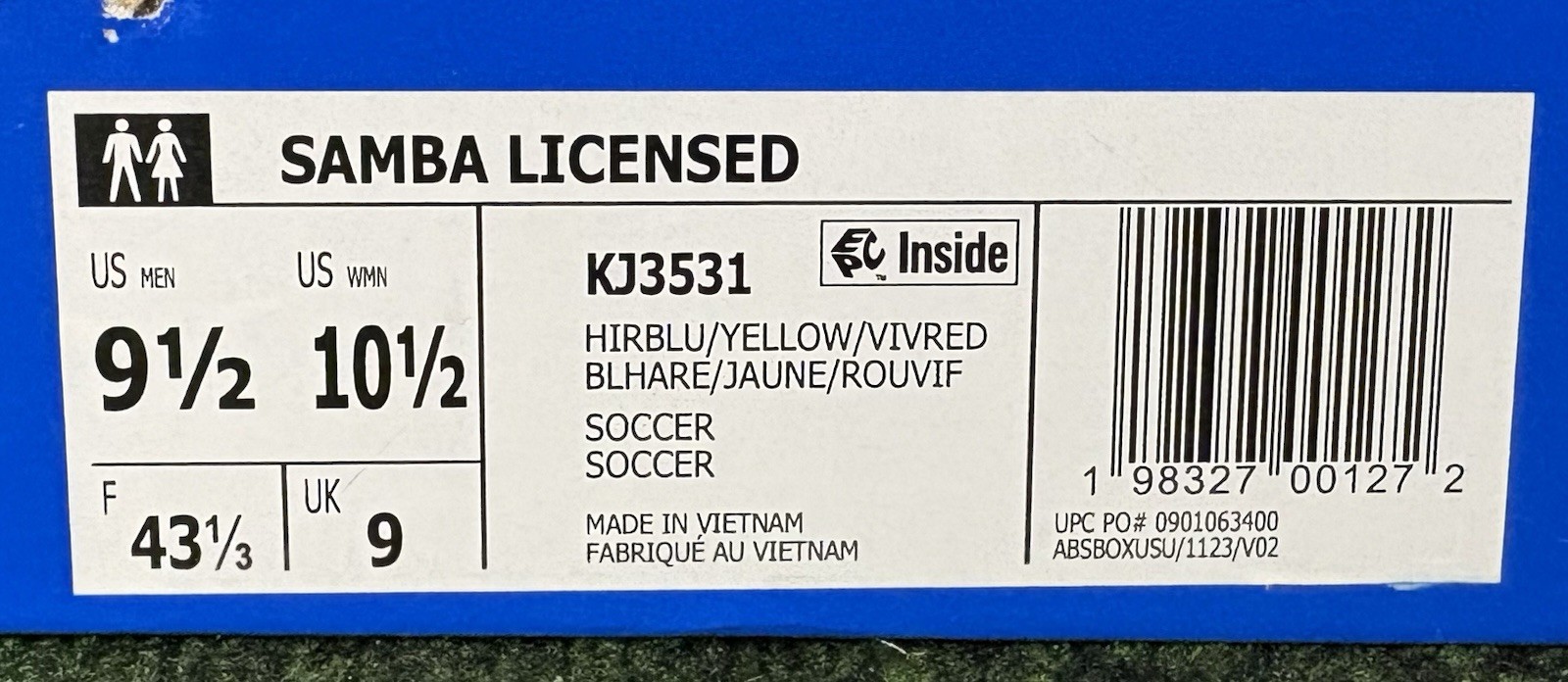 US Men’s 9.5/Women’s 10.5 – Adidas Samba Licensed “Club America” KJ3531