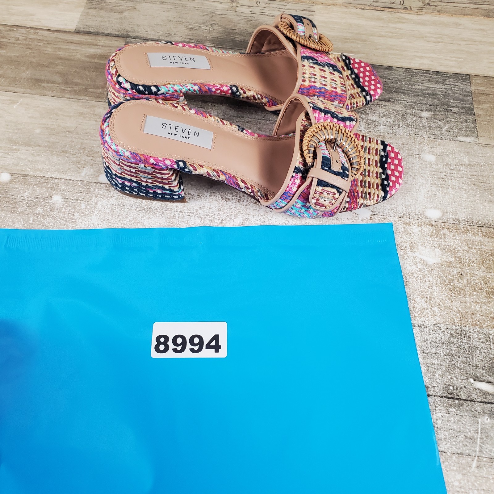 Steven New York Blythe Womens Slide Sandals Sz 6 M Multicolor Adjusatble Buckle