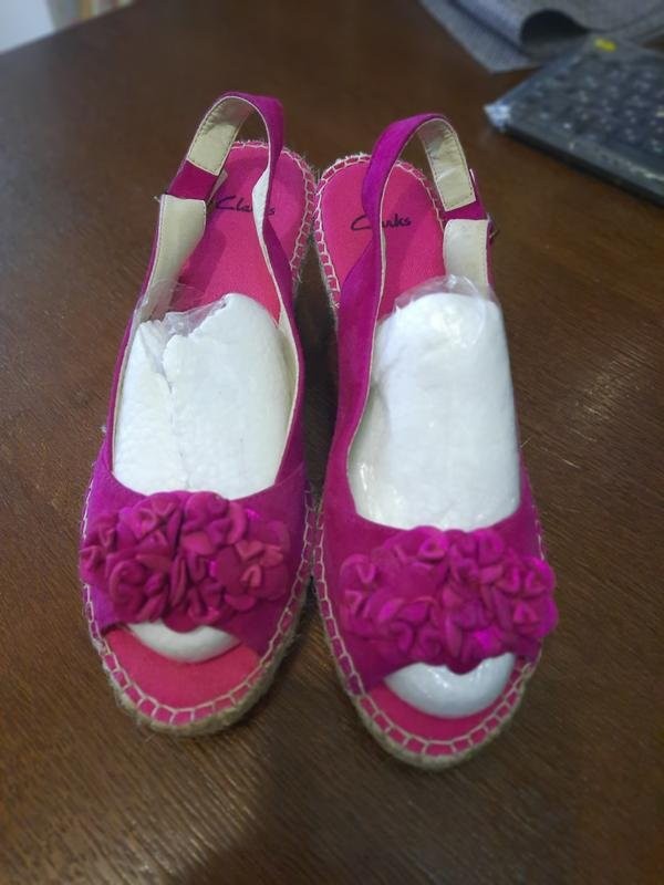 womens clarks pink suede espadrilles 39