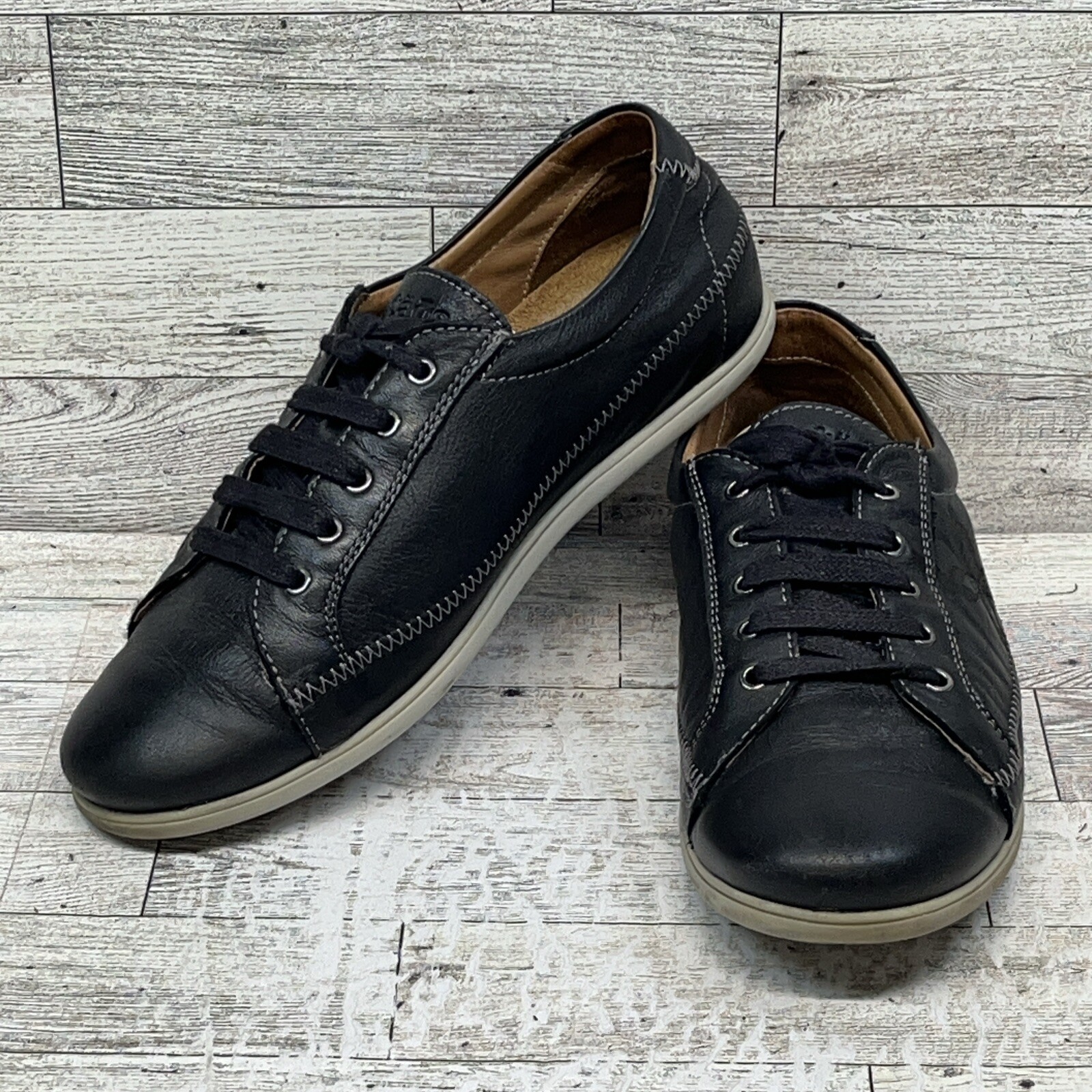 Taos Womens BlackLeather Sneakers Shoes Floral Size EU 36 US 5.5 UK 3.5