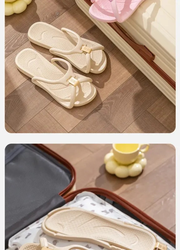 Foldable Travel Slippers Unisex EVA Flip Flops Hotel Non Slip Bathroom Indoor