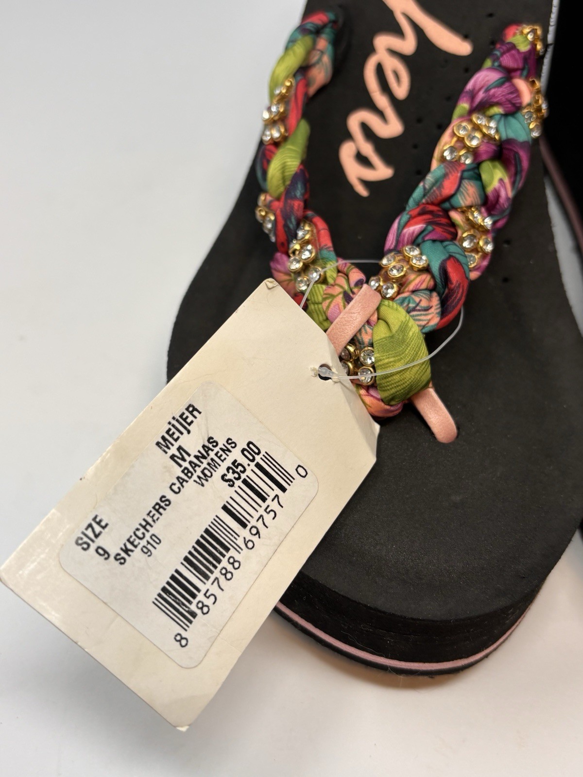 VTG 90s Y2K Skechers Sandals Sz 9 Platform Floral Butterfly Flip Flop Foam
