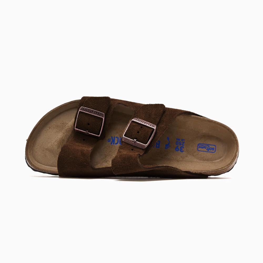 Birkenstock Arizona Mocha Soft Footbed Suede Leather Sandal Unisex Shoes