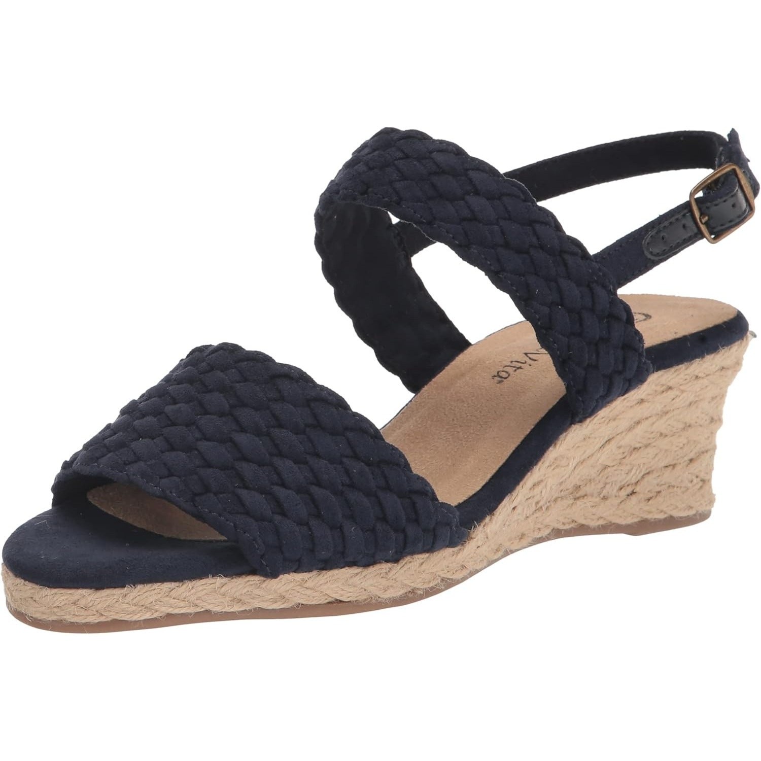 Bella Vita Mariella Slingback Espadrille Wedge Sandals Size US 9.5N Navy Blue
