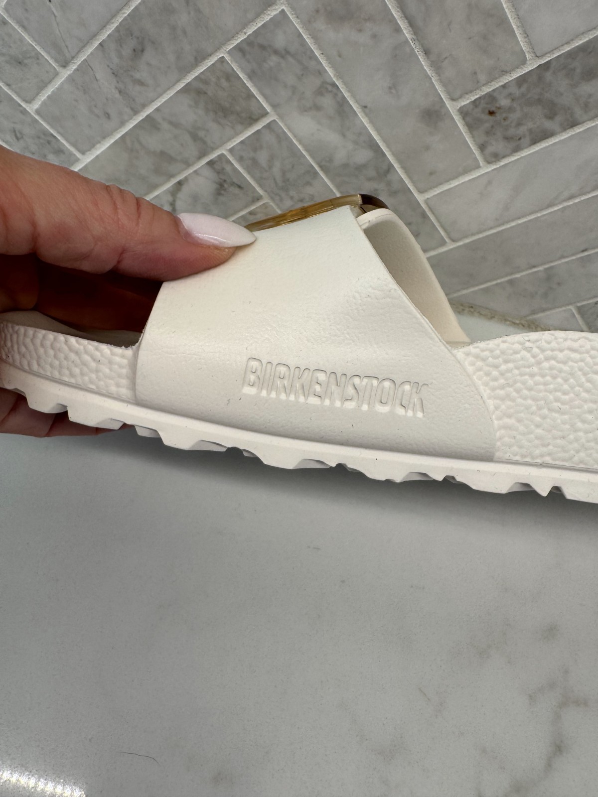 Birkenstock Madrid Big Buckle EVA Essentials Sandals Womens 5 36 Eggshell Slides