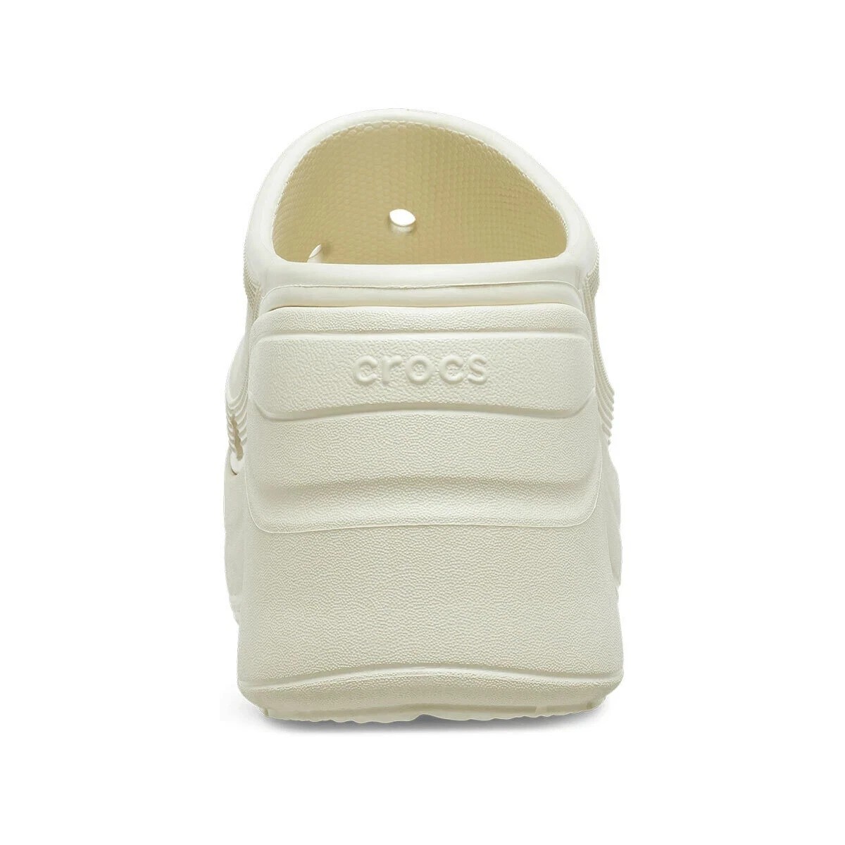 Crocs SIREN Ivory Platform Heeled Slip-on Clogs Mules Unisex Mens-9 Women-11