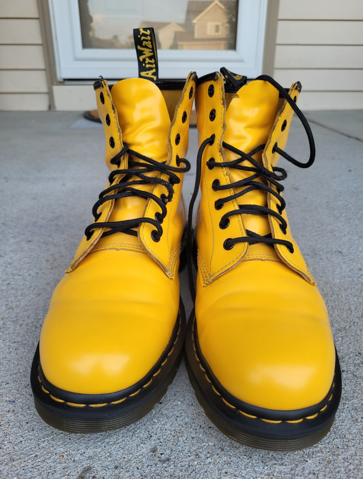 Yellow Dr. Martens 1460 Boots. U.S. Men’s 11. Women’s 12. U.K. 10. Docs.