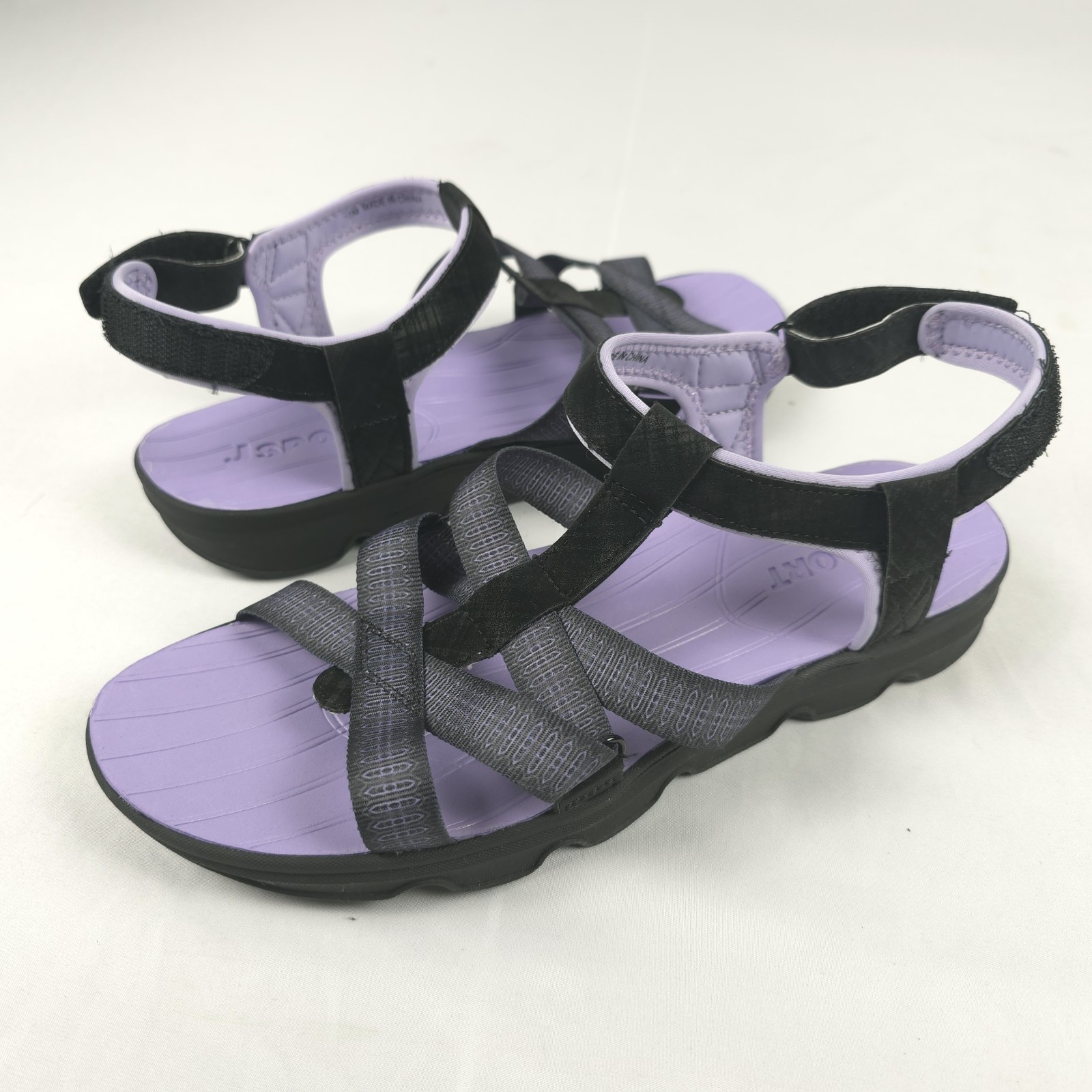 JSport Womens 10M Kaia Adjustable Strap Water Sports Comfort Sandal Black Purple