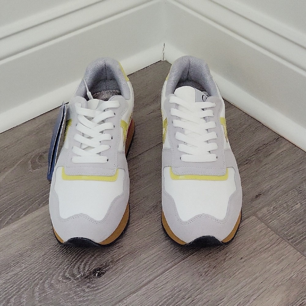 OPP France Designer Womens White Lace Up Suede Leathet Sneakers 9.5/41EU NIB
