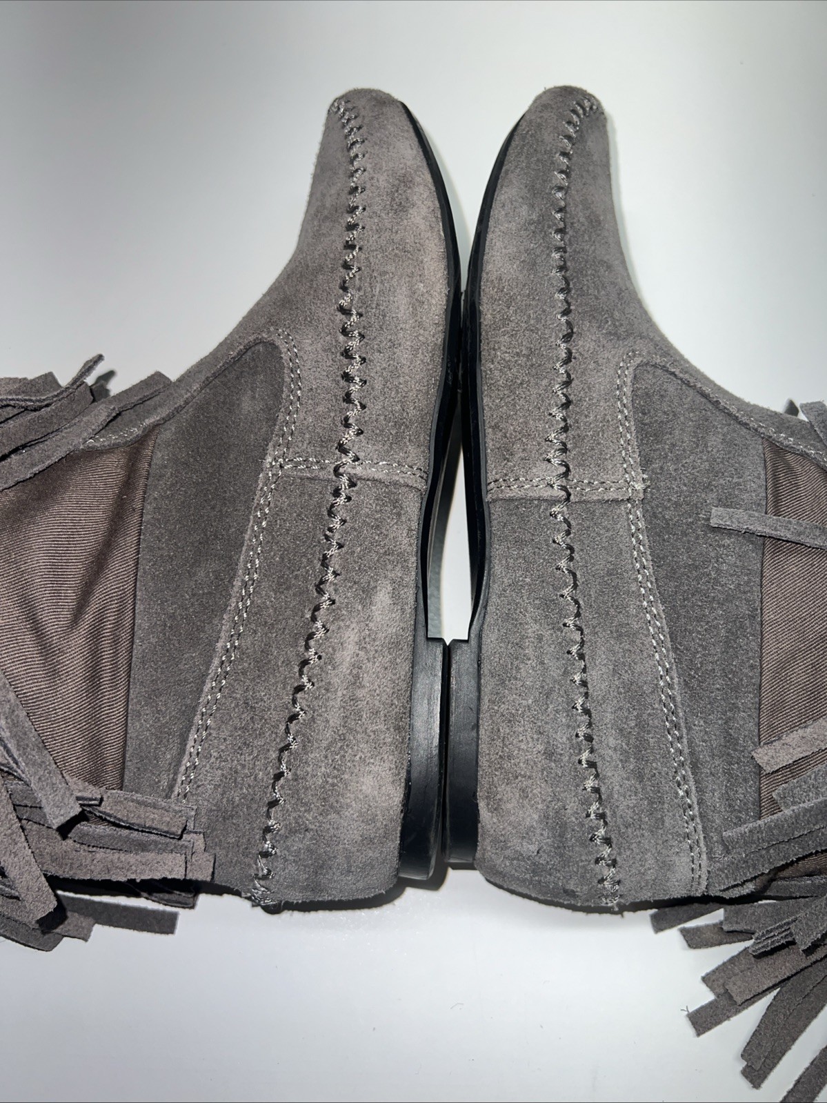LC Lauren Conrad Thia 3-Tier Fringe Slip On Flat Festival BoHo Moccasin Boot 6 M
