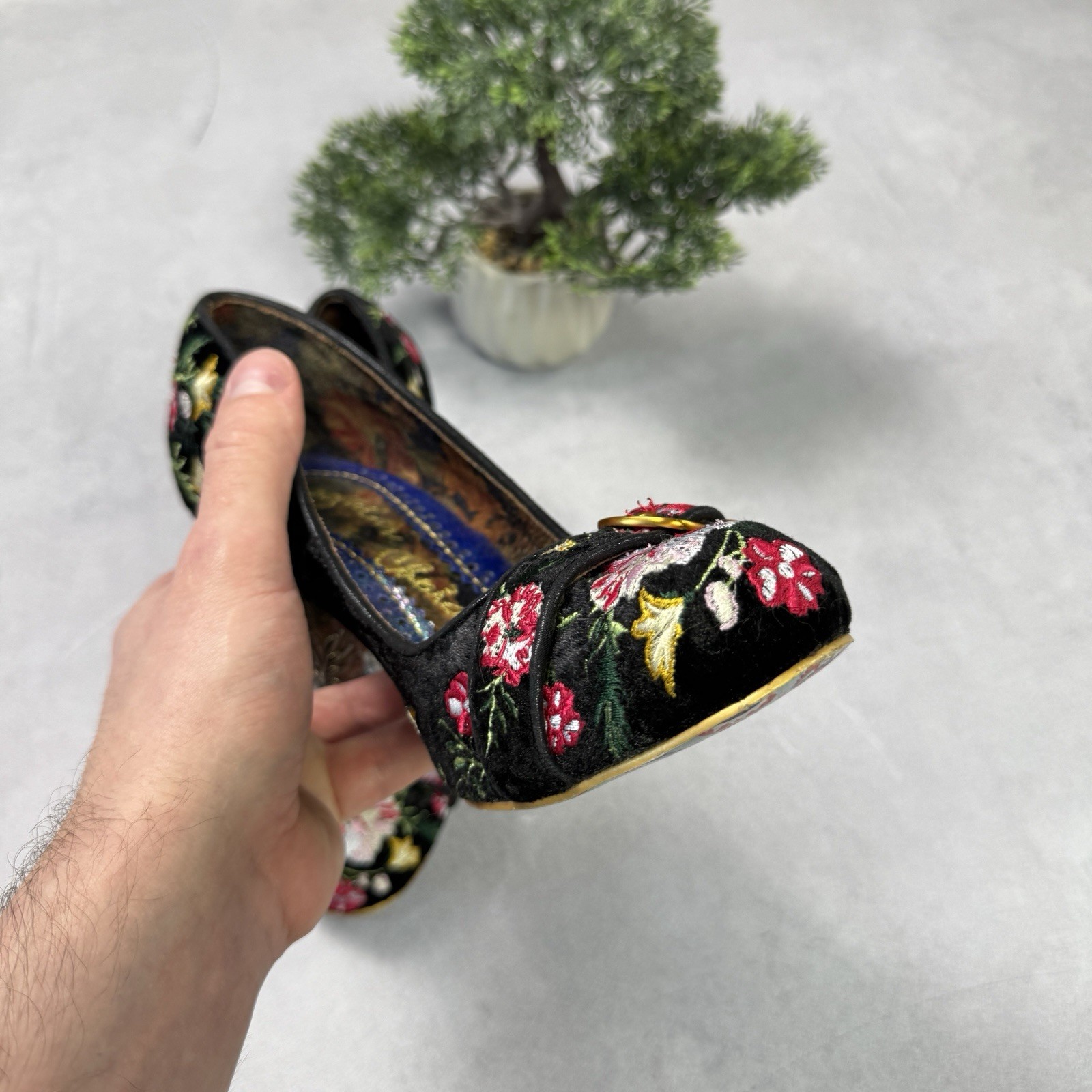 Irregular Choice Men Floral Heels Avant Garde Pumps Size 39 Us 9