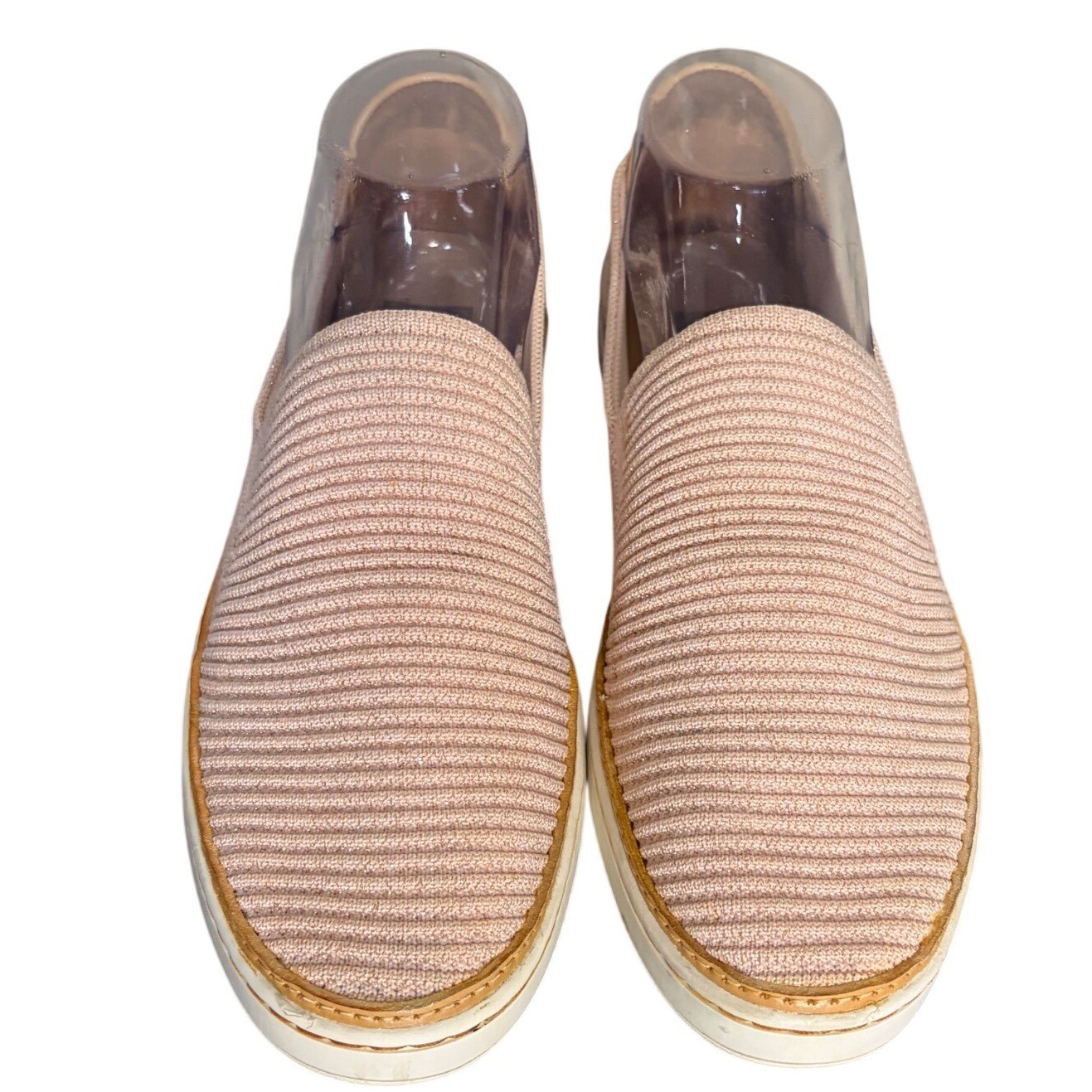 UGG Pink Sammy Chevron Slip On Sneakers Good Metallic Knit Women’s Size 8