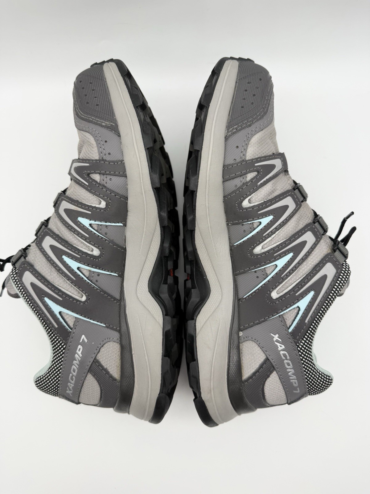 Salomon Women’s US 6 EU 37 1/3 XA Comp 7 Gray Light Blue Trail Hiking Shoes