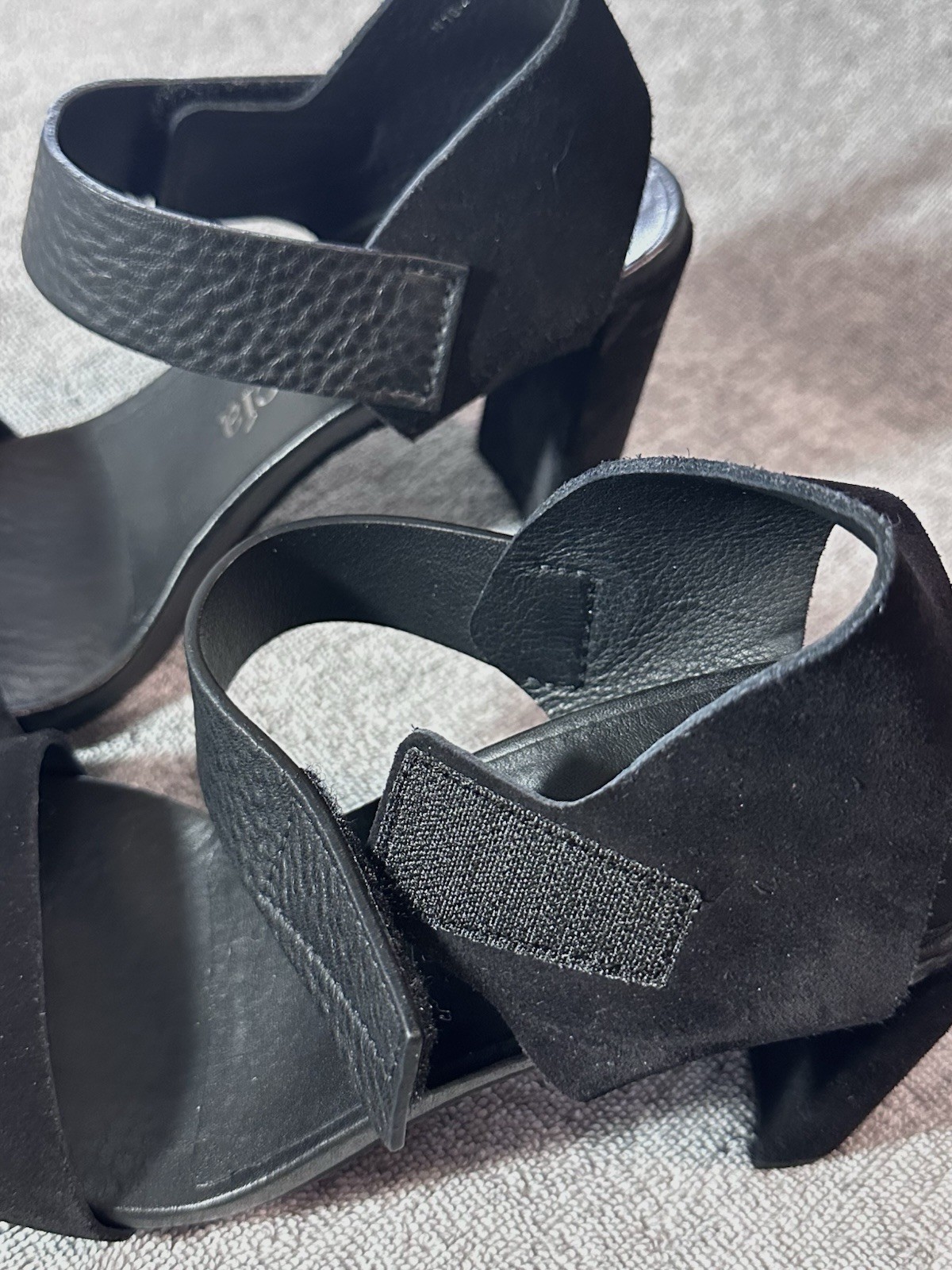 NWOB Pedro Garcia Nara Black Suede/Leather Ankle Strap Sandals SizeEU39 MSRP$575