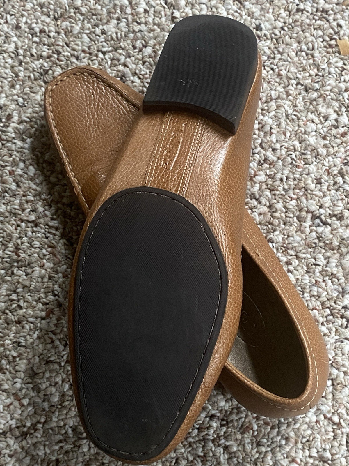 Talbots Loafers Leather Block Heel Flat Shoes Size 9N