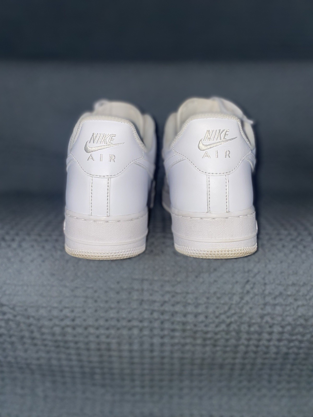 Nike Air Force 1 Triple White/White/White Low Top Lace-Up Leather Sneaker