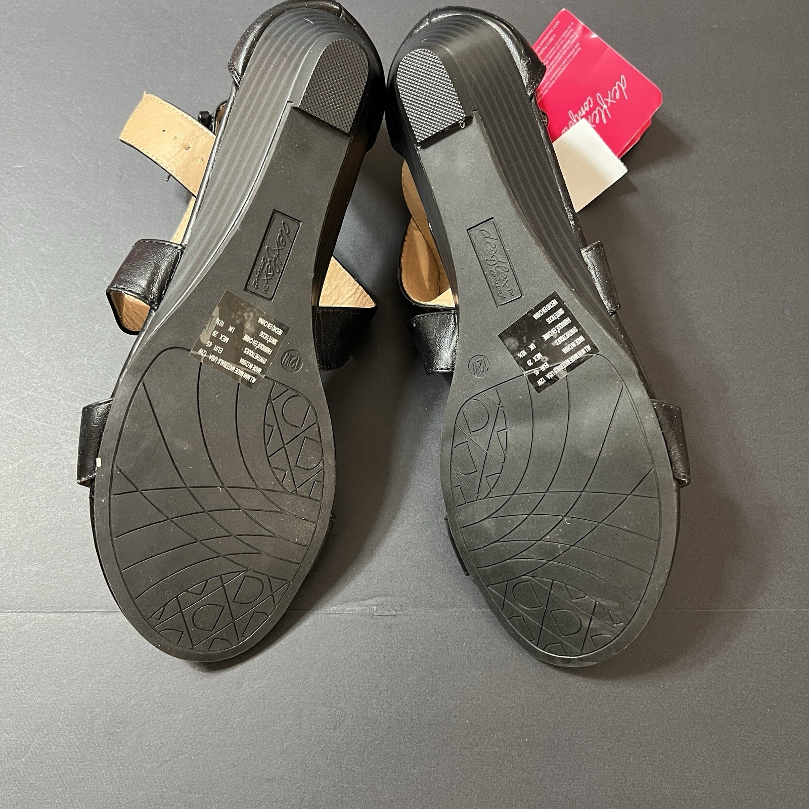 Dexflex Comfort Black Ankle Strap Sandals Women’s 12W Grunge Whimsigoth NWOB