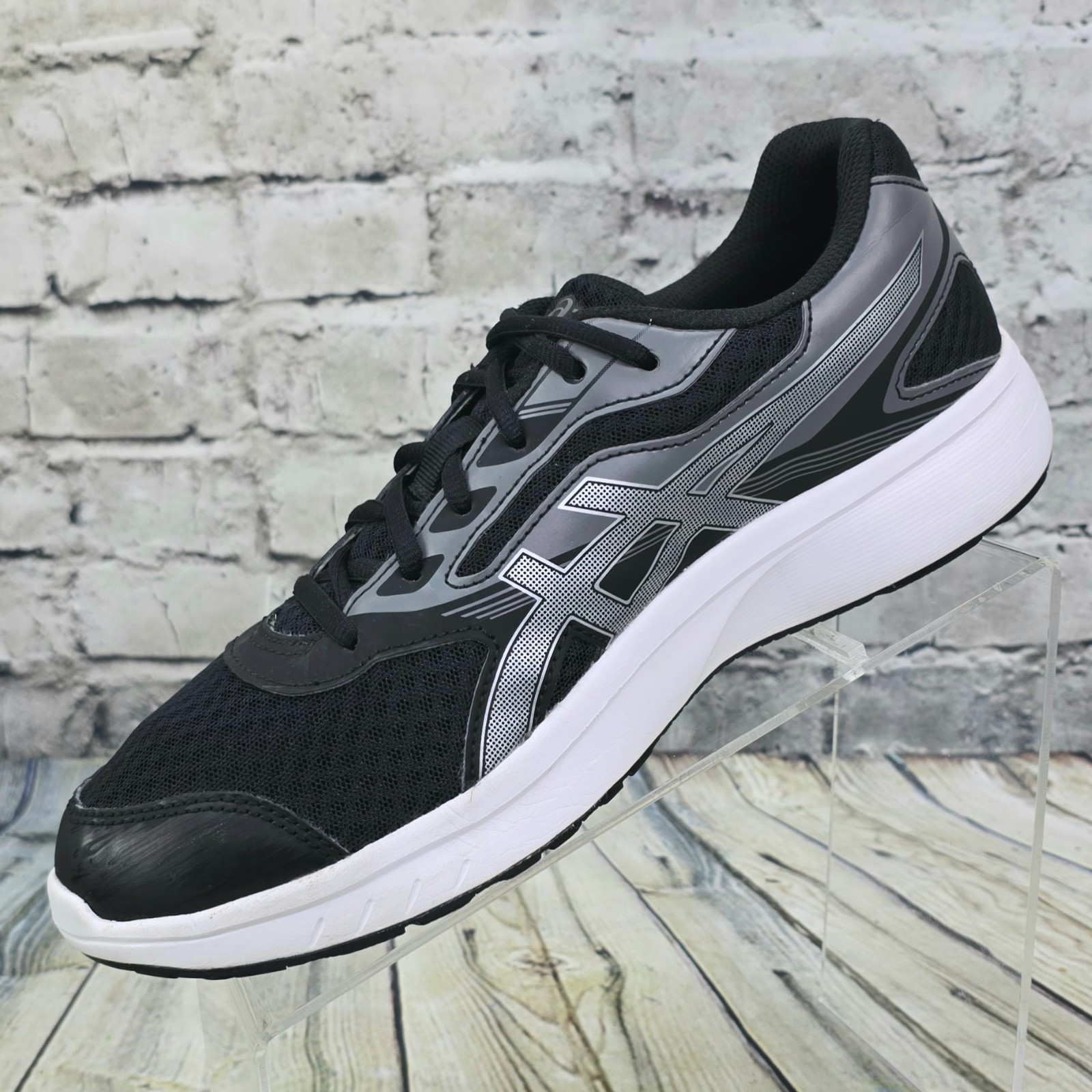 ASICS Stormer T791S Women’s Running Shoes 10.5 Black Silver Lightweight Trainer
