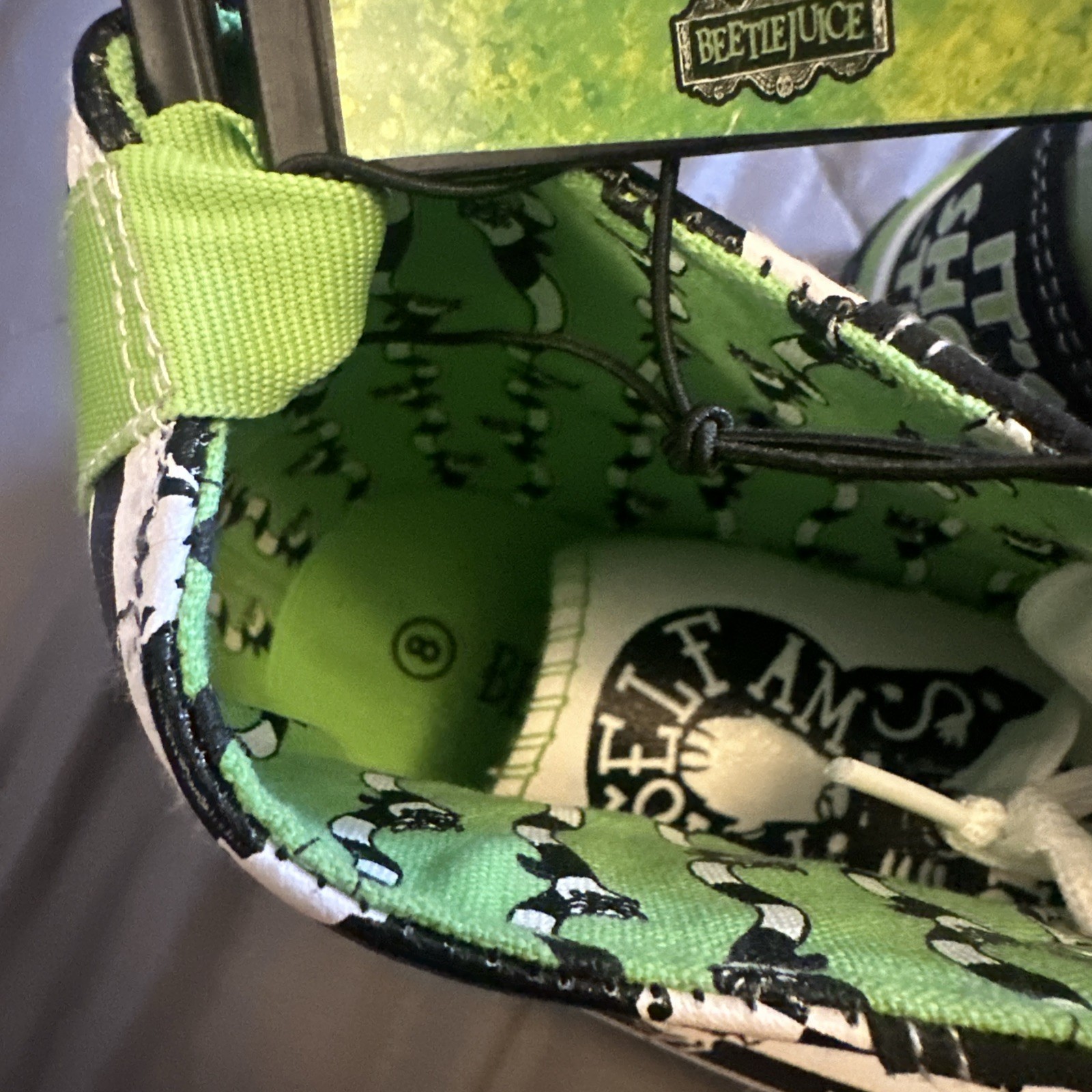 Beetlejuice Glow-In-The Dark Shoes Womens Size 8 High-top Sneakers View Last Pic