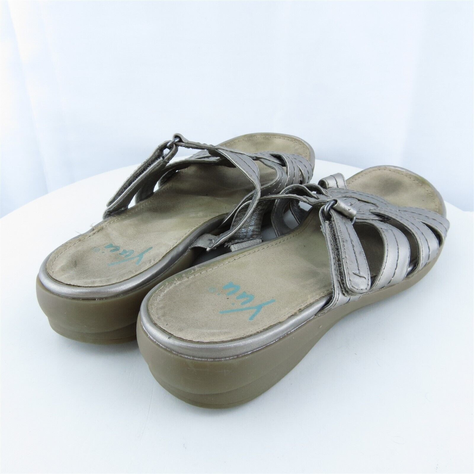 YUU Women Slide Shoes MIlley Beige Synthetic Slip On Size 7 Medium (B, M)