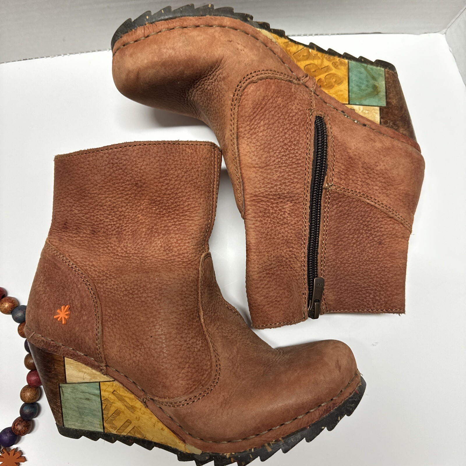 The Art Company Booties Ankle Boots Woman 37 Leather Suede Brown