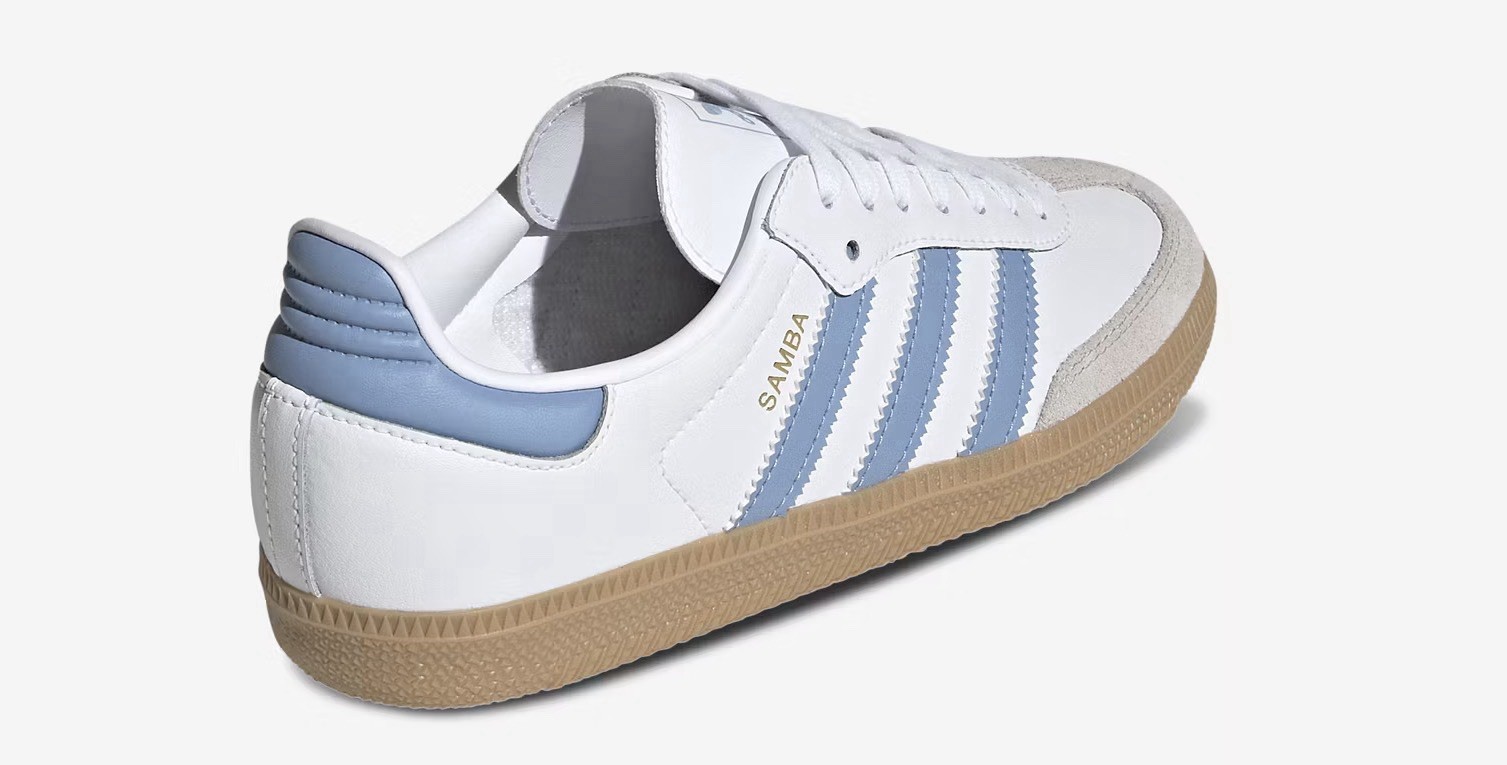 Size 10(women’s)- adidas Samba OG White Ash Blue Gum W