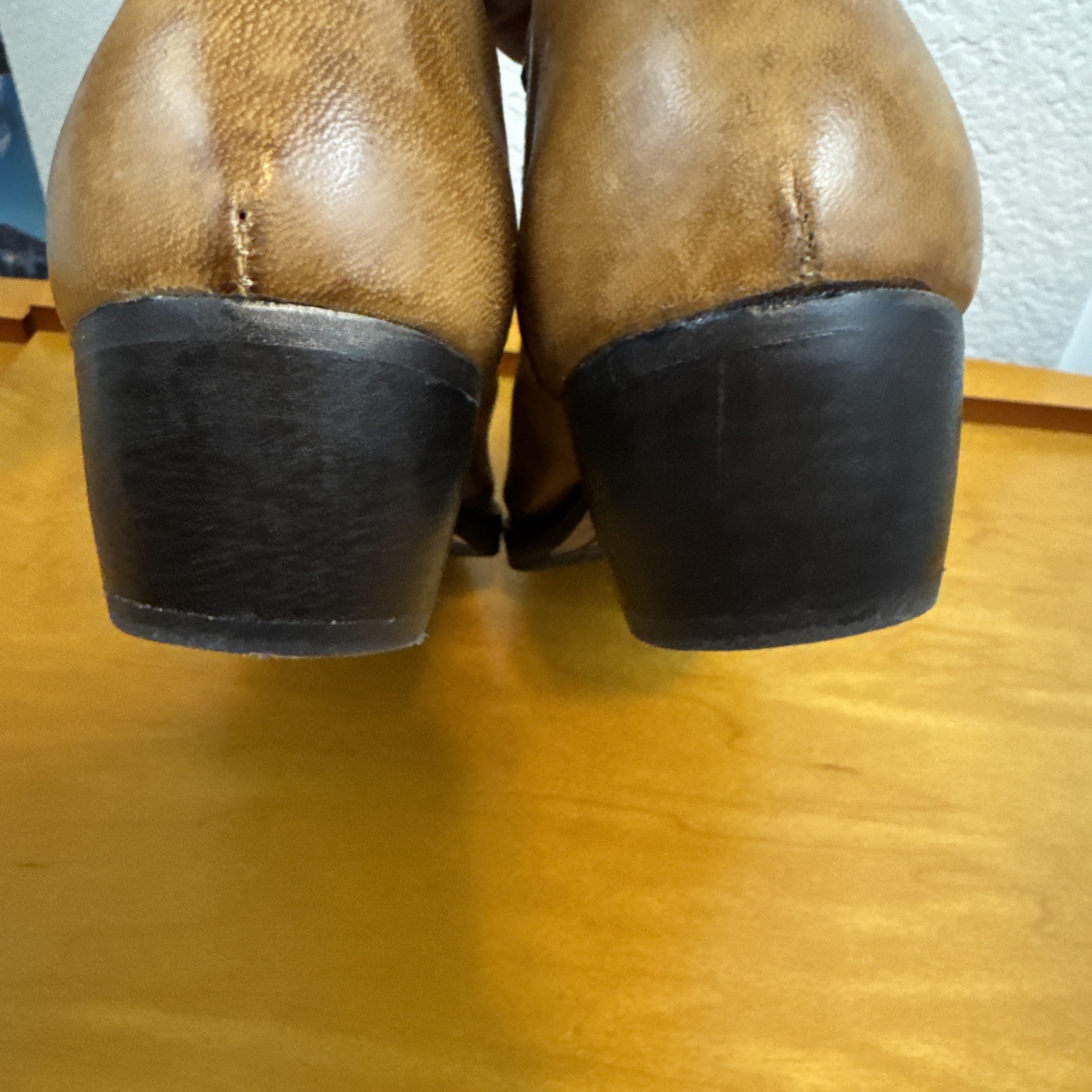 Skechers Memory Foam Leather Shootie Western Ankle Boots Booties Womens Sz 7