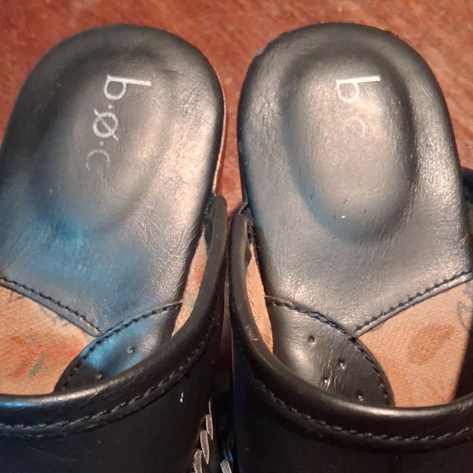 b.o.c Women’s Black Faux Leather Slip-On Clog Mule Braided Round Toe 11M