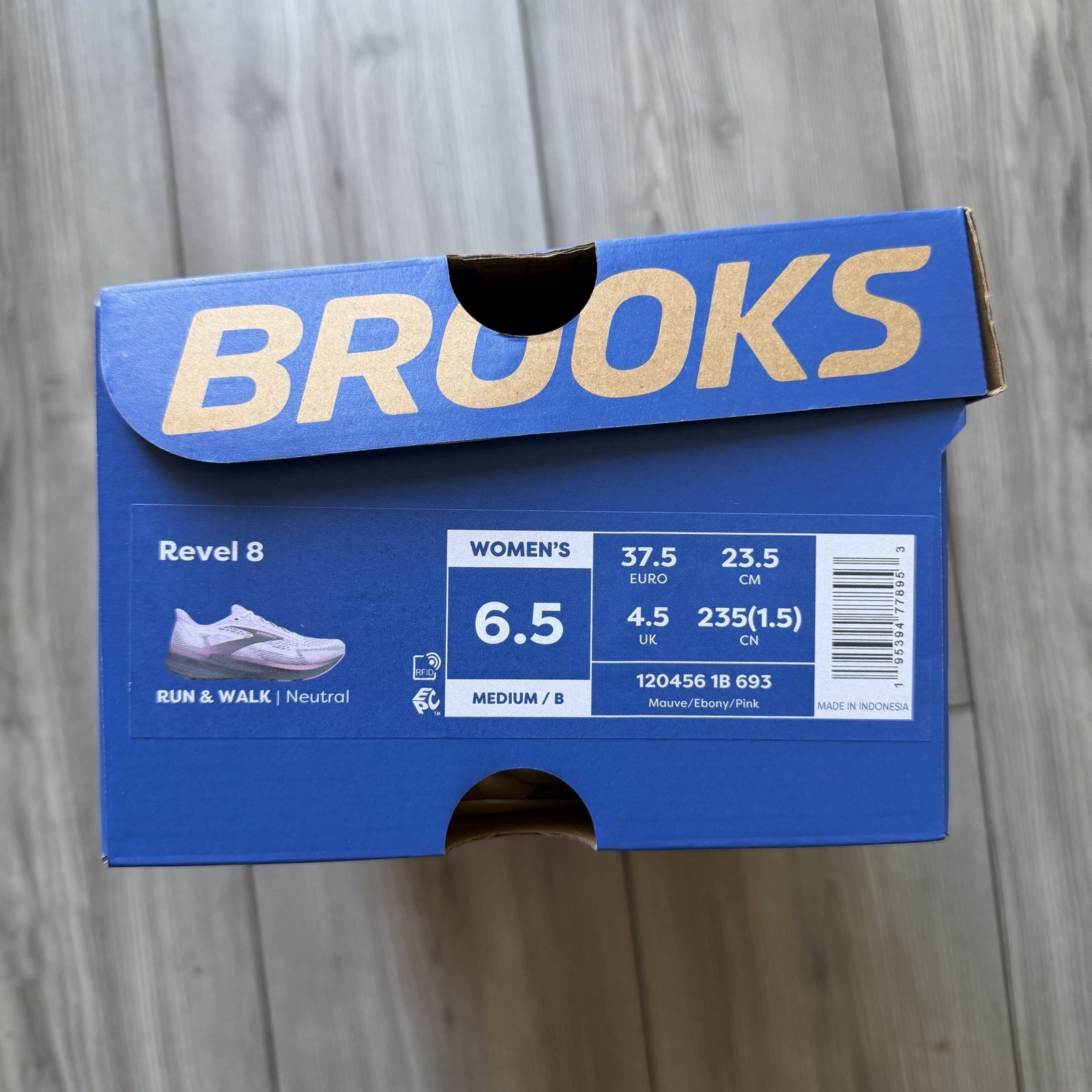 Size 6.5 B Women’s Brooks Revel 8, Mauve/Ebony/Pink Medium US