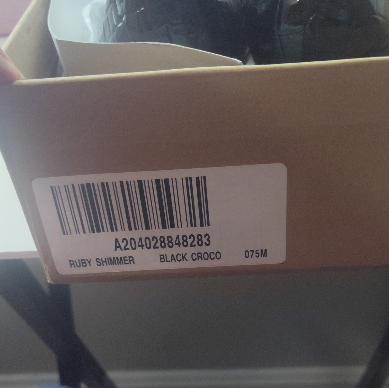 Clarks Women’s Black Crocodile Mary Jane Buckle Strap Round Toe Heel 7.5M NIB