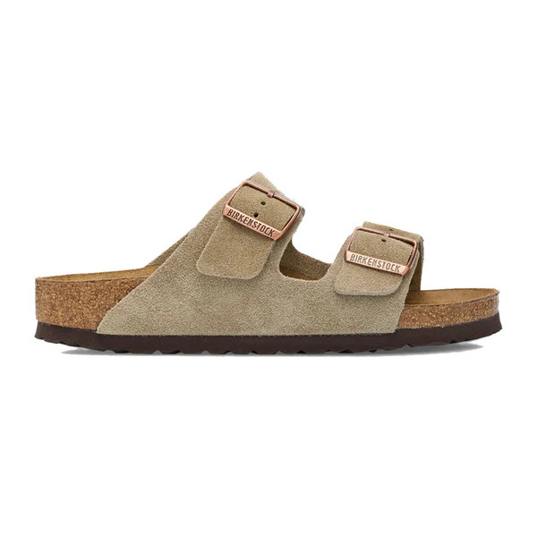 Birkenstock Arizona Soft Footbed Taupe Suede Leather Sandals
