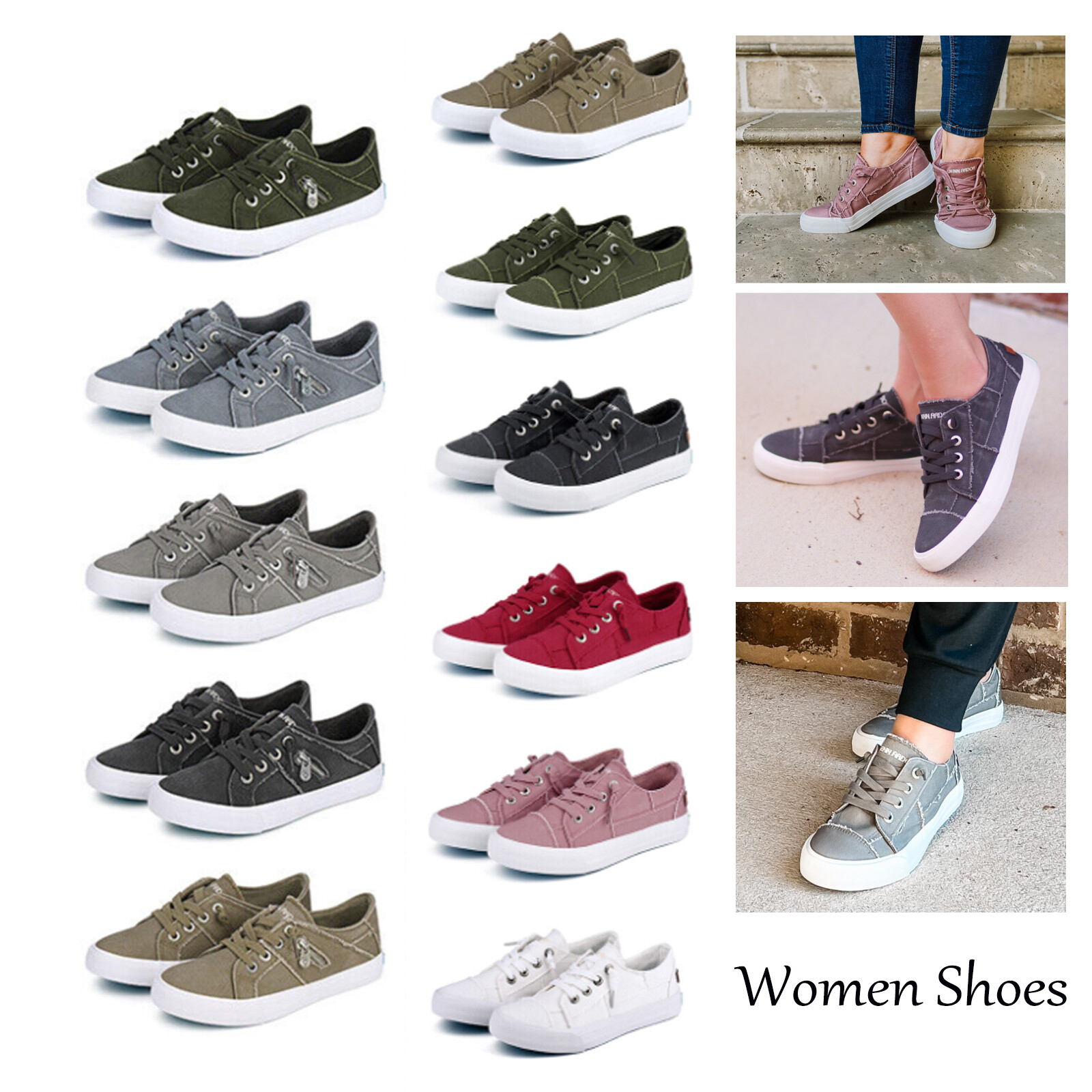 Womens Canvas Shoes Low top Sneakers Fashion Casual Travel Walking Tennis Shoes