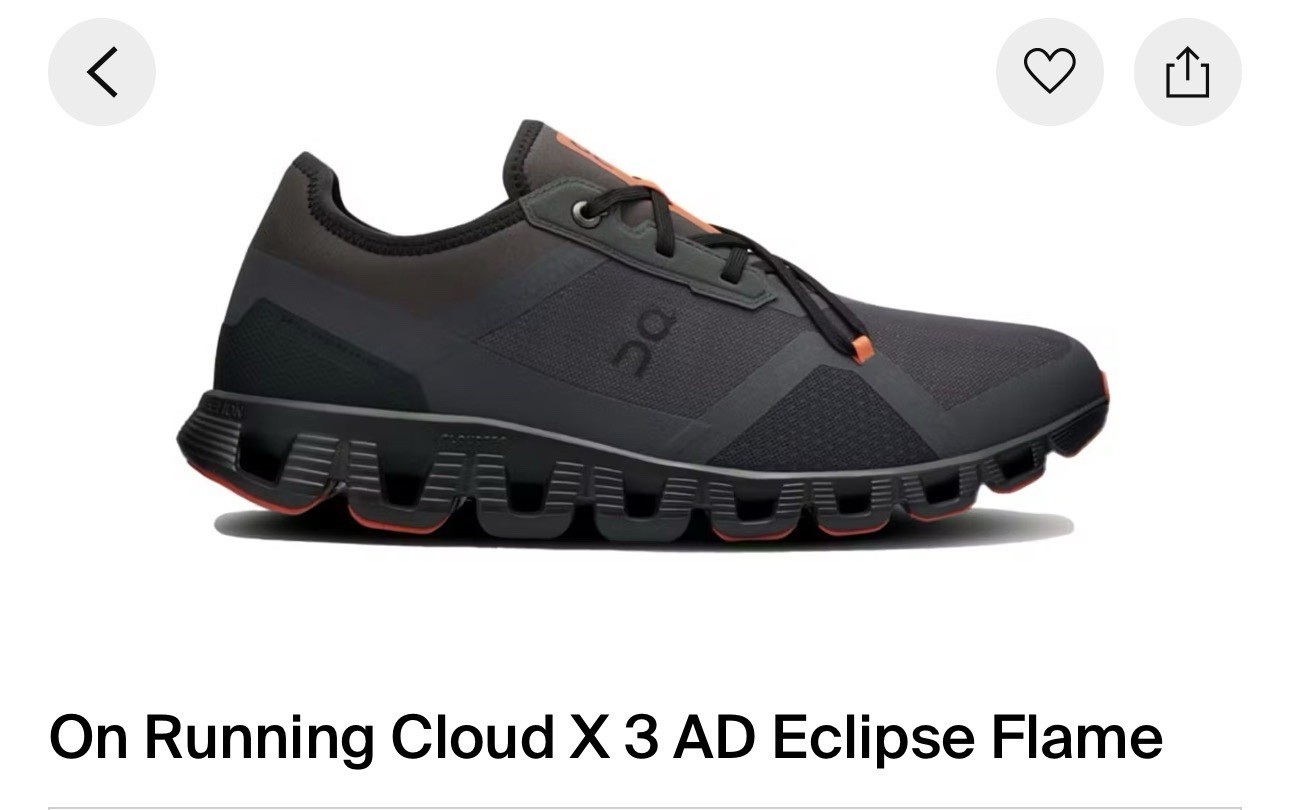 On Running Cloud x 3 AD Eclipse Flame Running Shoes Size 10 Men’s