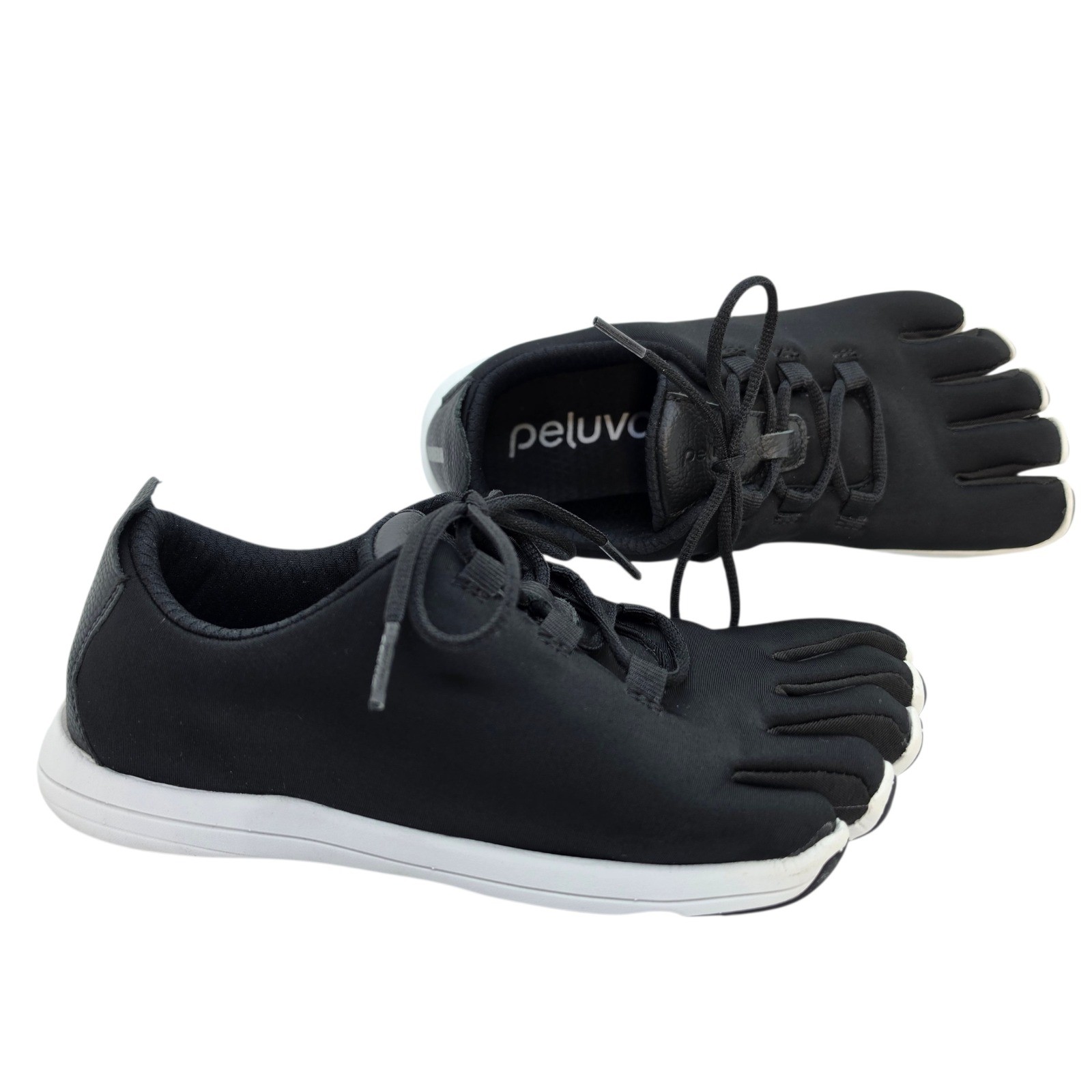 Peluva Strand W Womens Toe Shoes Black White Mesh Barefoot Sneakers 38 US 7