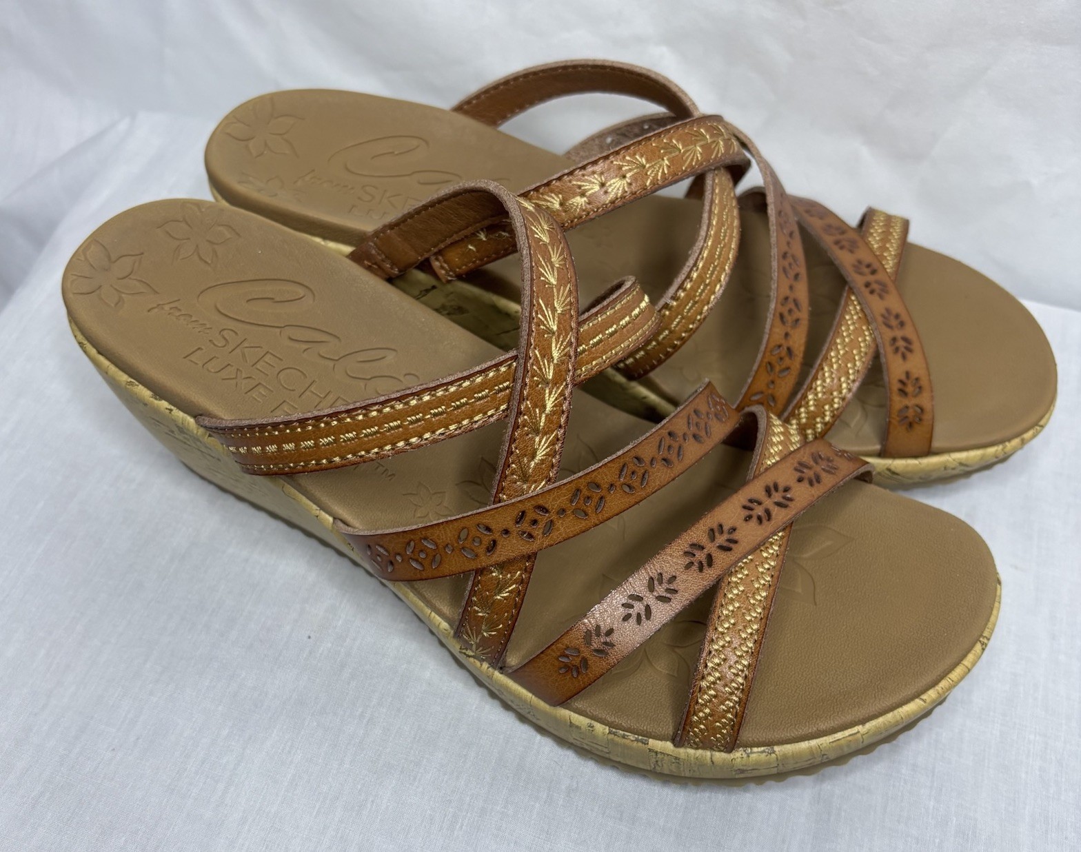 Cali From Skechers Luxe Foam Comfort Vegan Wedges Size US 6