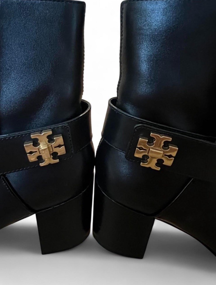 Tory Burch Kira Black Leather Ankle Boots